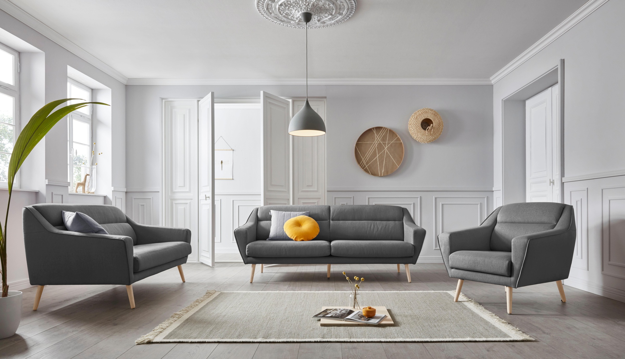 andas Sessel »Bille«, mit Naht im Rückenkissen und Eiche-Beinen, Design by Morten Georgsen