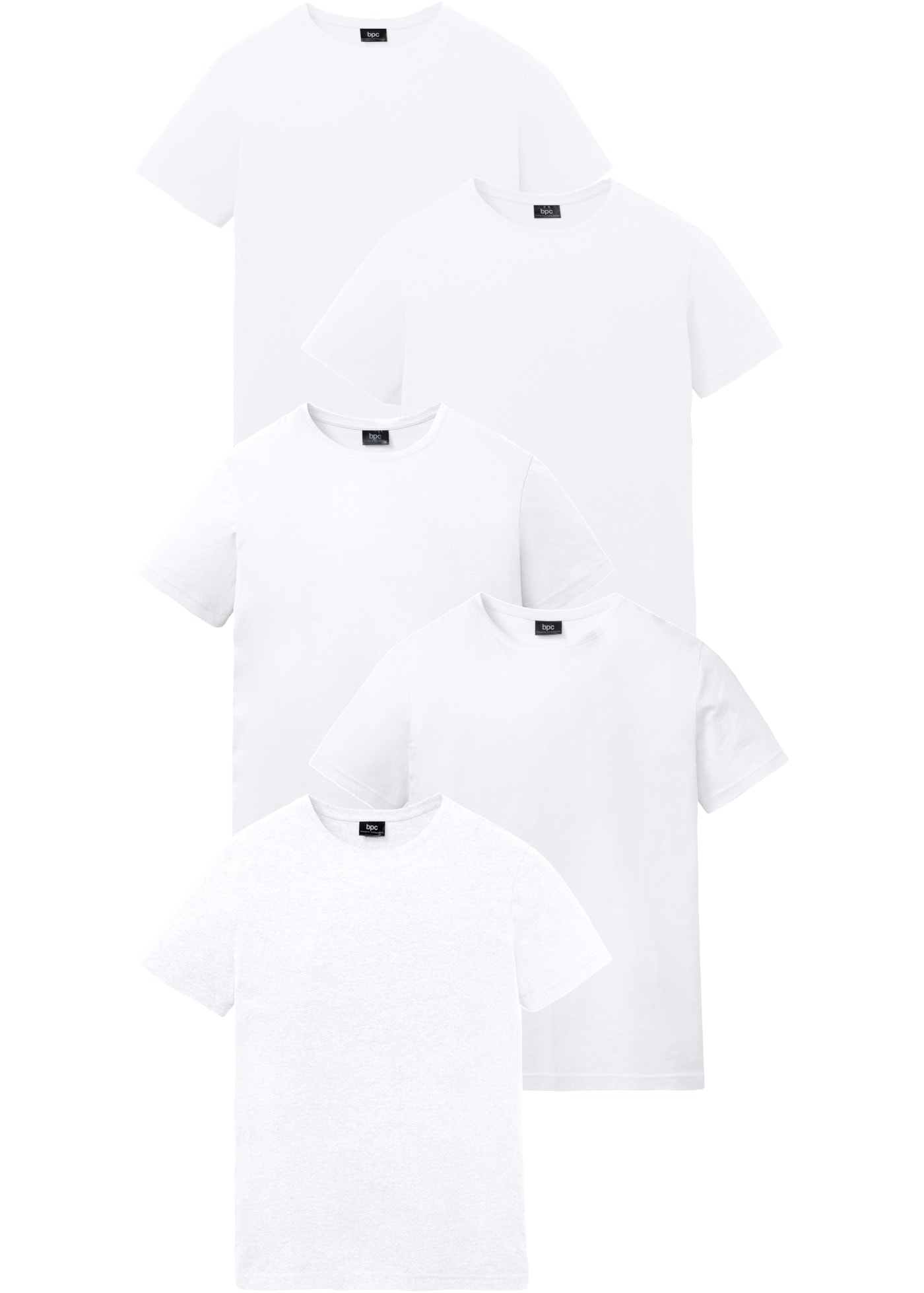Image of bonprix T-Shirt "T-Shirt (5er Pack)" Packung, 5er, 5 Regular Fit, Kurzarm, für warme Tage, aus Baumwolle und Viskose
