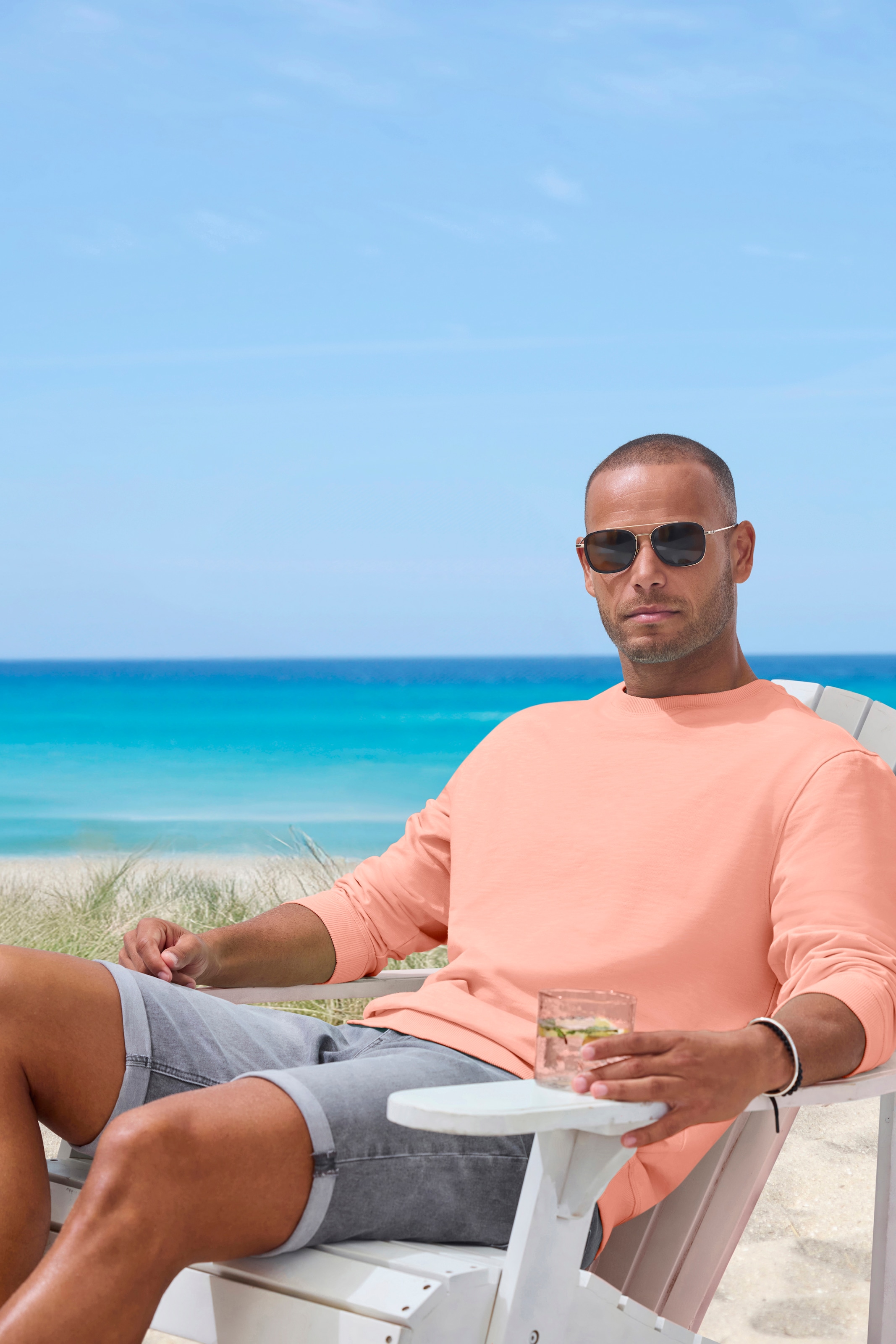 John Devin Langarmshirt in Struktur-Qualität und in modischen Farben