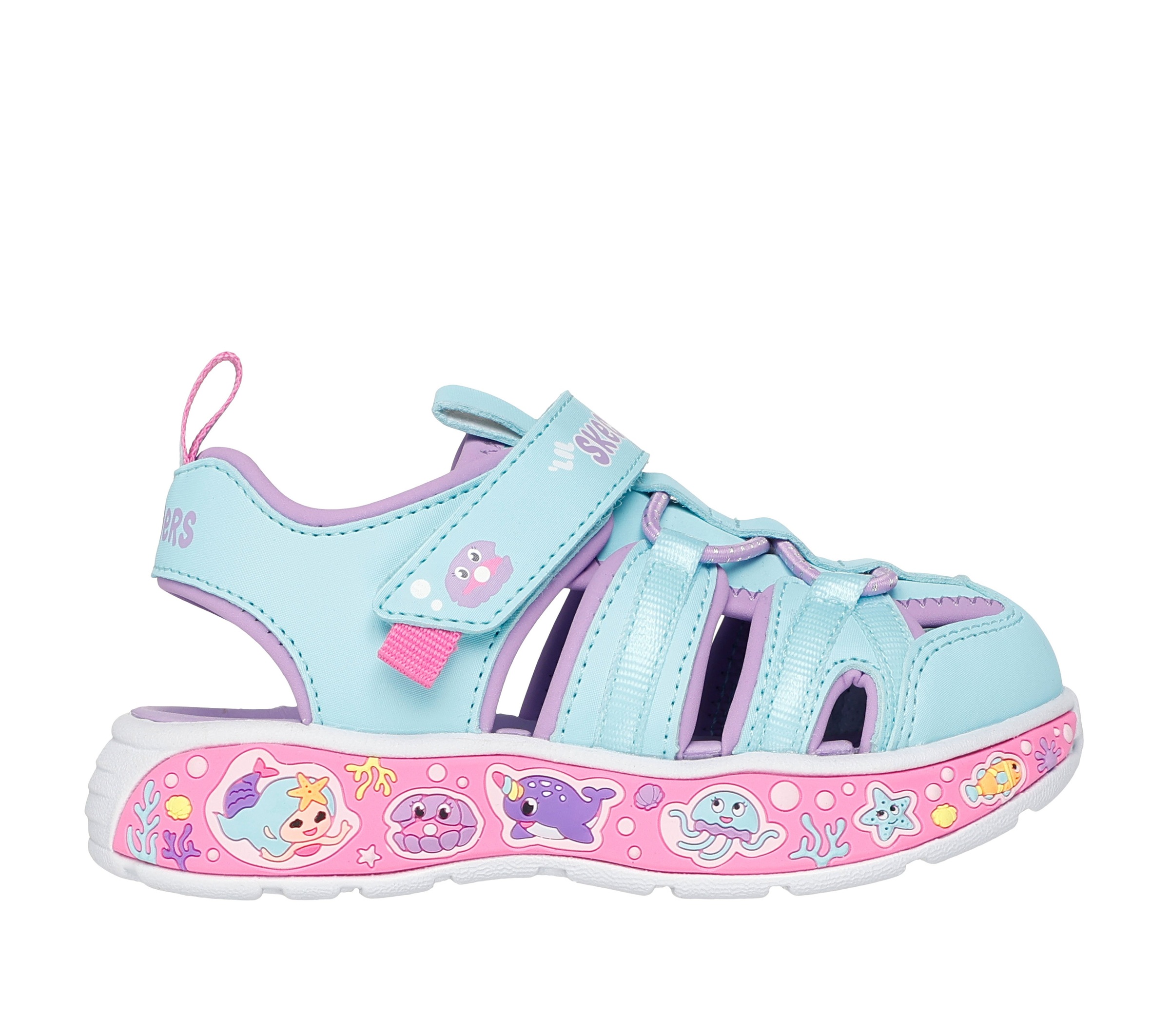 Skechers Sandale »PLAY SCENE SPLASH«  chaussure de bain avec semelle colorée, gabarit de taille à télécharger
