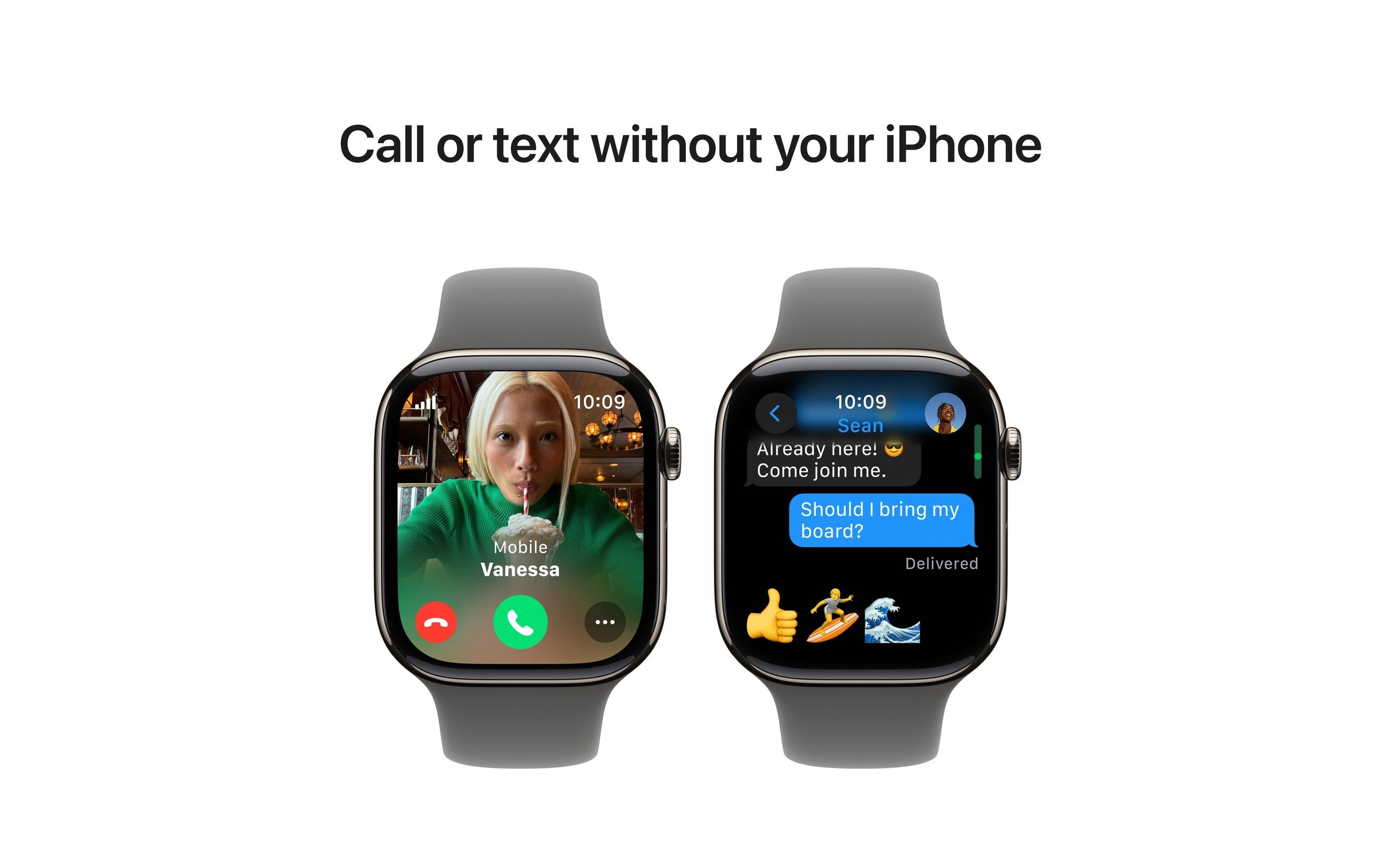 Apple Watch Series 10 Titan, 46 mm, GPS + Cellular, Sport Band M/L, Natur