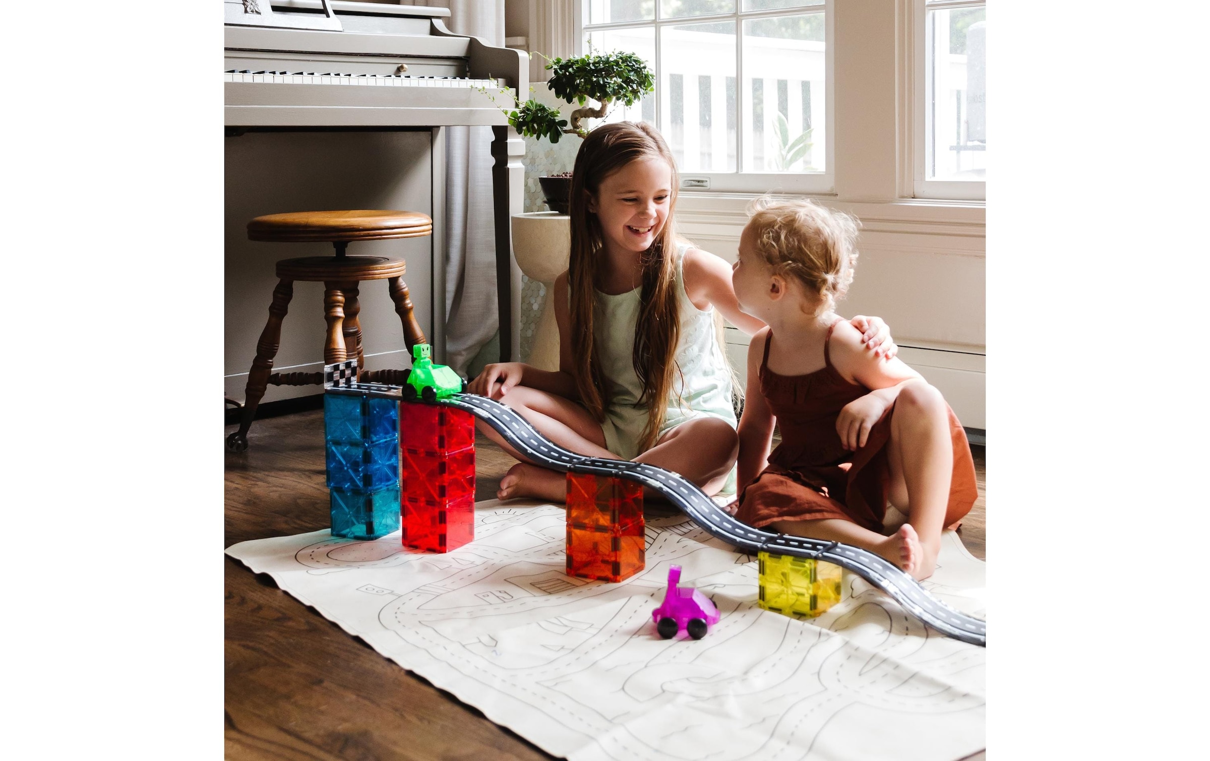 Autorennbahn »Magna-Tiles Downhill Duo Set«