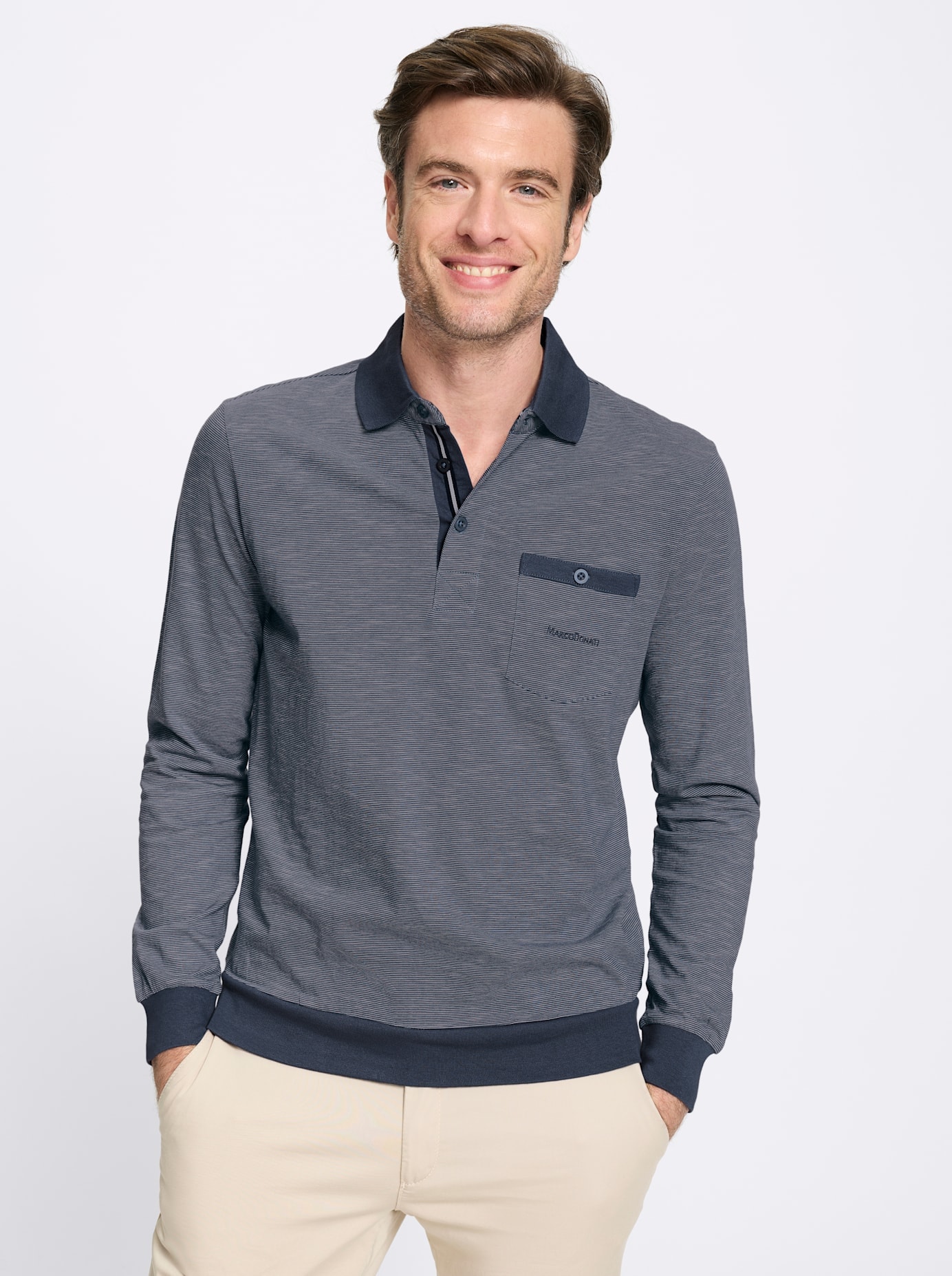 Marco Donati Polo à manches longues »Langarm-Shirt« 1
