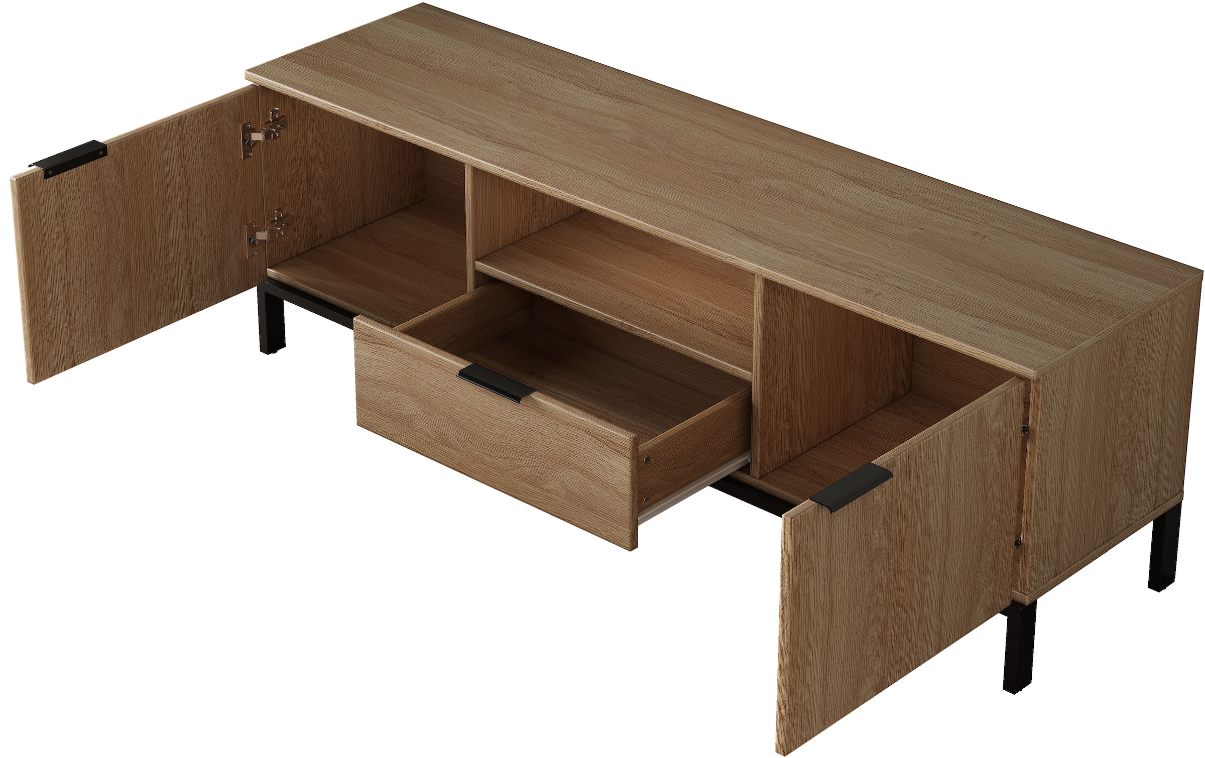 GOODproduct Tableau TV »Jorinde« Melaminoberfläche, flexibler Stauraum und robustes Metallgestell