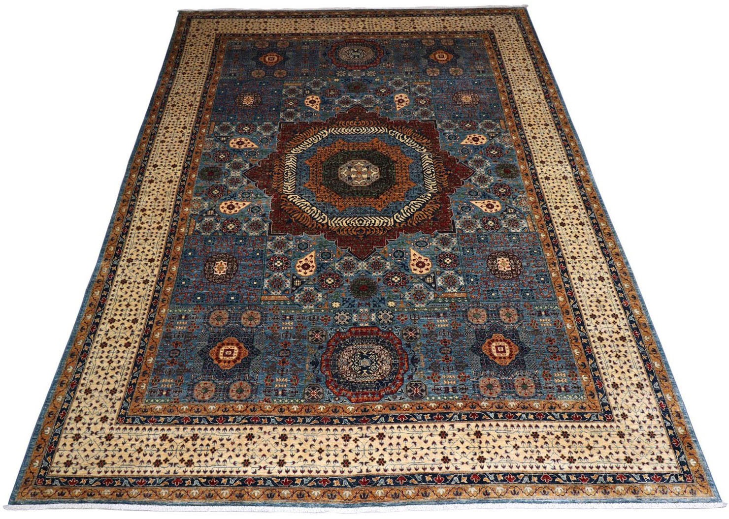 Image of morgenland Wollteppich »Ziegler Medaillon Blu scuro 423 x 309 cm«, rechteckig, 0,6 mm Höhe, Unikat mit Zertifikat bei Ackermann Versand Schweiz