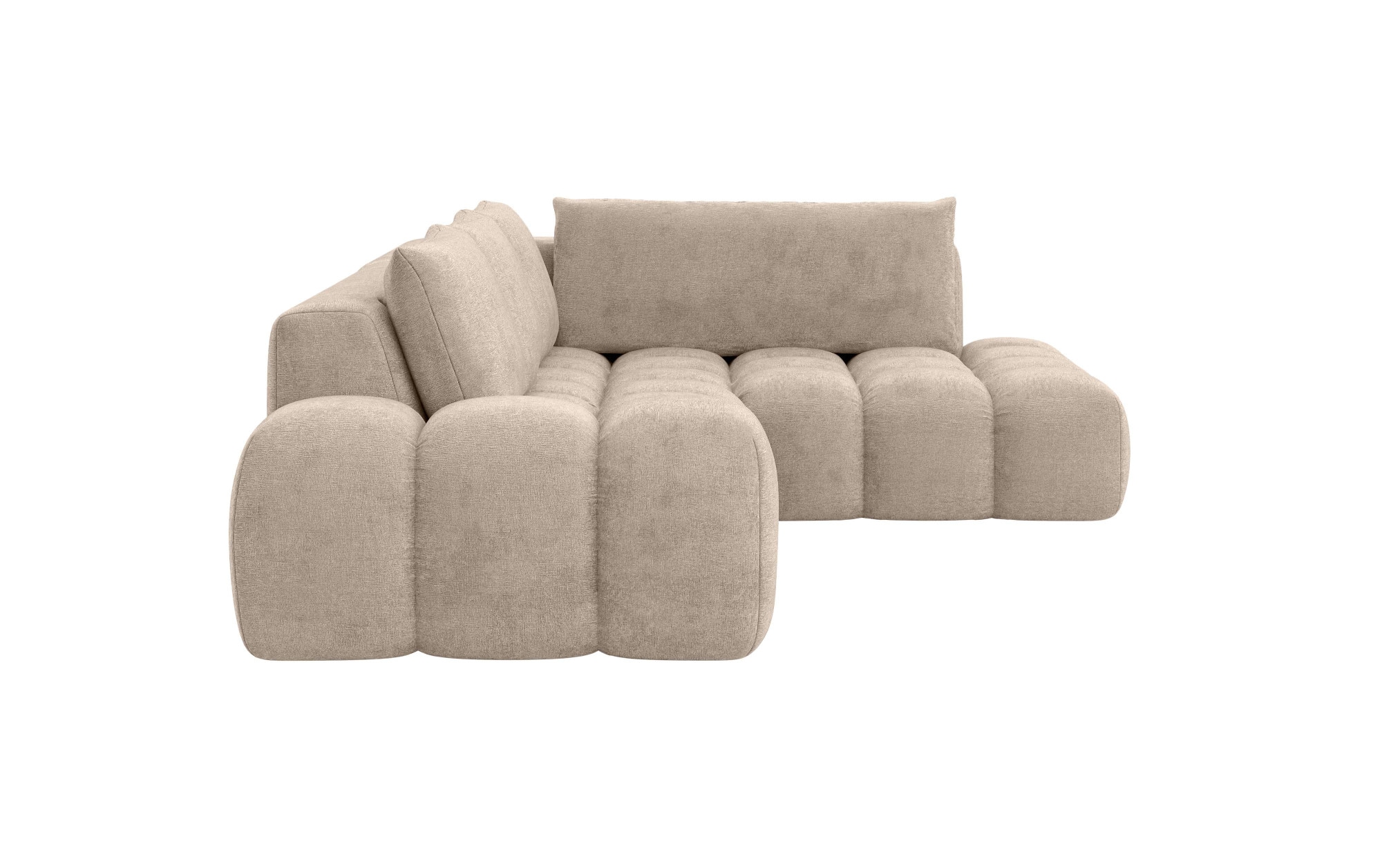 INOSIGN Ecksofa »AZITA klein, L-Form, elegant und bequem Designsofa«, lose Rückenkissen, traumhafte Steppung, Masse B/T/H: 296/176,5/89 cm