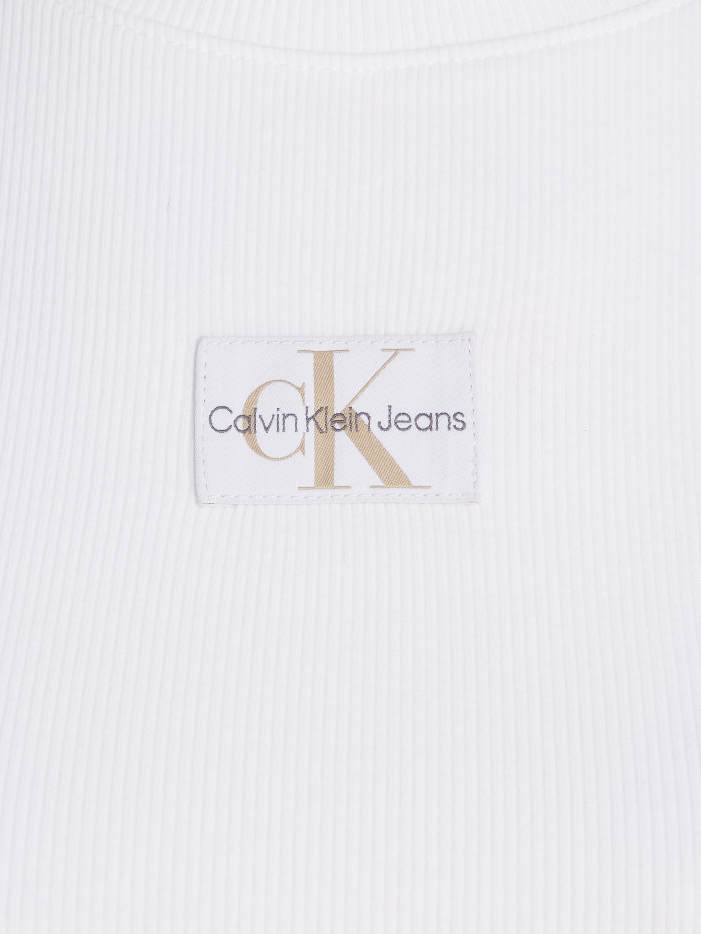 Calvin Klein Jeans T-Shirt »WOVEN LABEL RIB BABY TEE«, mit Logopatch