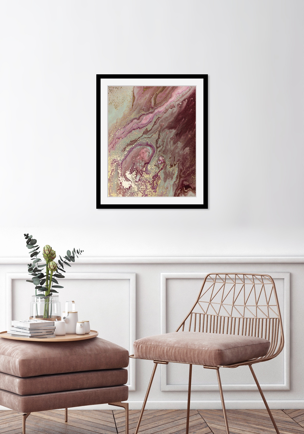 queence Bild »Benny« Abstrakt | Marmor | Spa | Spirituelle Bilder | Stein HD Premium Poster-Druck inkl. Holzrahmen