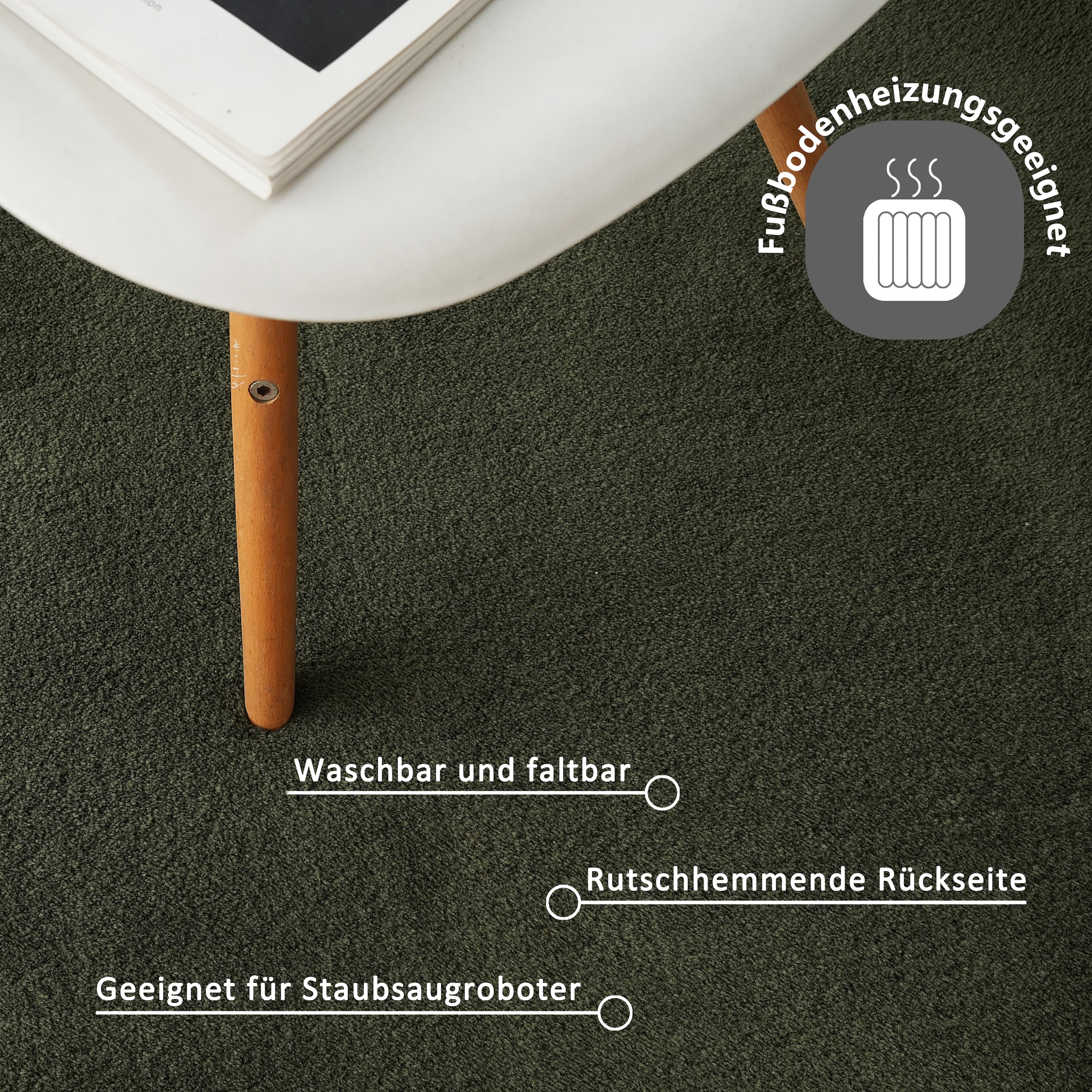 GOODproduct Teppich »Cali, in Standard- und Premium-Qualität, 13 mm oder 16 mm Höhe« rechteckig Uni-Farben, kuschelig, & weich, waschbar, Wohnzimmer, Schlafzimmer
