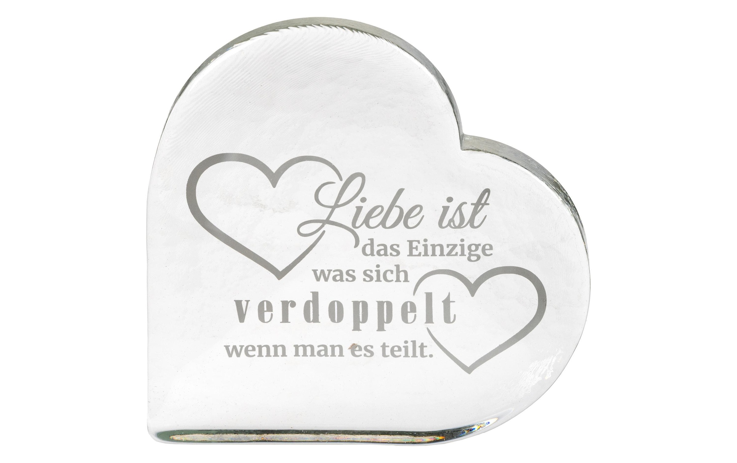 Image of Glasi Hergiswil Dekofigur "Herz Liebe ist.. 146 x 146 mm"