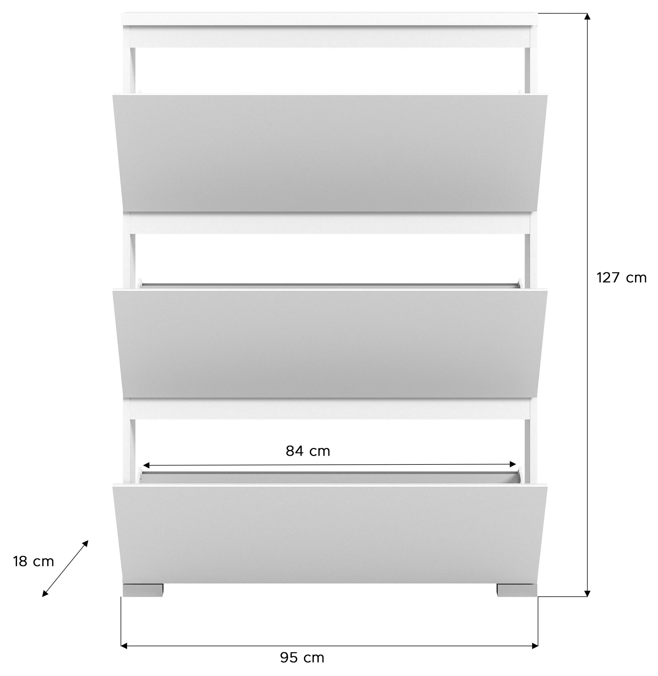 INOSIGN Armoire à chaussures »Skoskap, Tiefe 18cm, 3 Klappen mit Schuhwalze, Platz für 12 Schuhpaare« Schuhkipper, Schuhkommode, Schuhregal, Kommode, Anrichte
