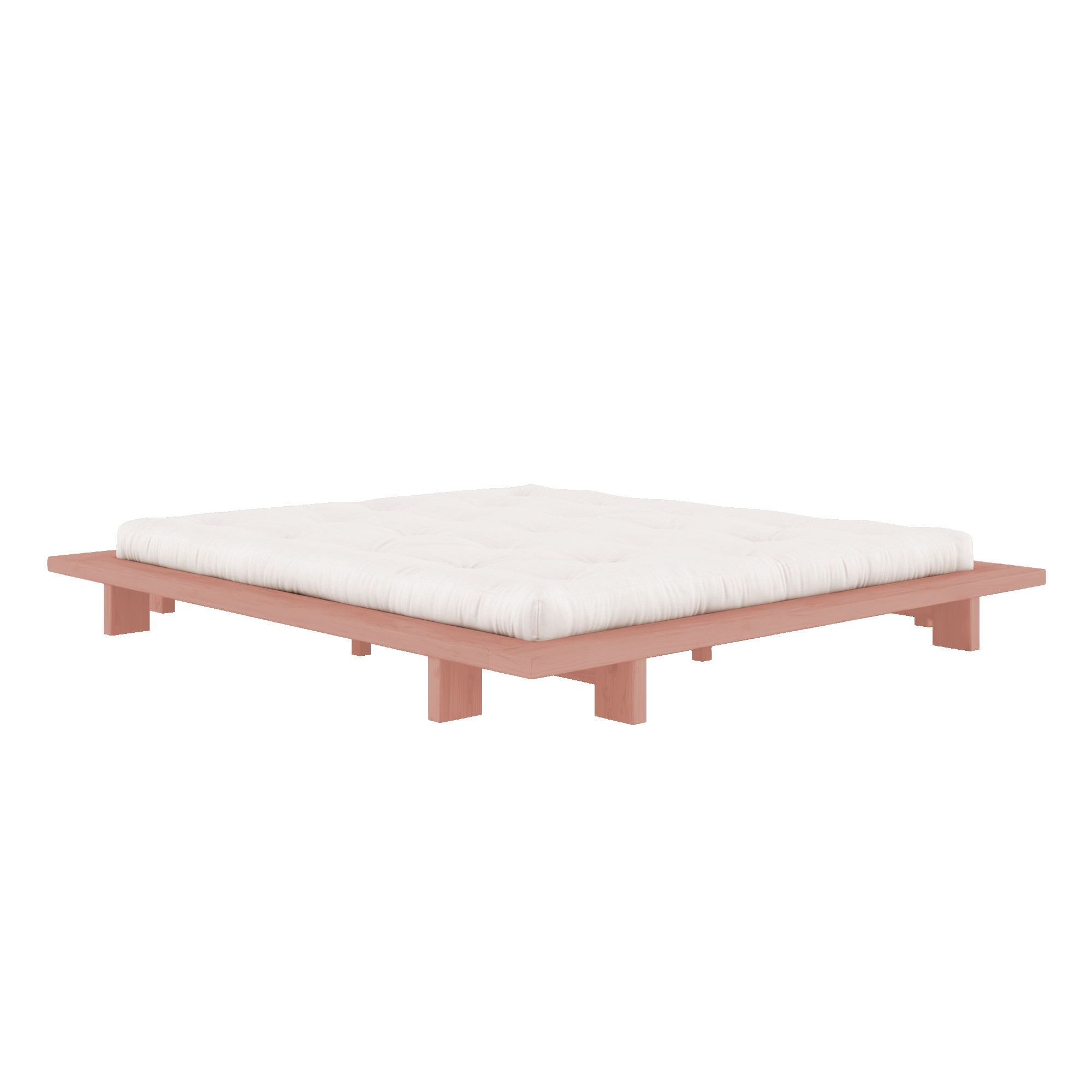 Karup Design Bettgestell »JAPAN BED Bodenbett, Holzrahmen, Futonbett, Jugendbett, Holzbett«, Massivholzbett mit Lattenrost, Kiefer massiv, Doppelbett ohne Kopfteil