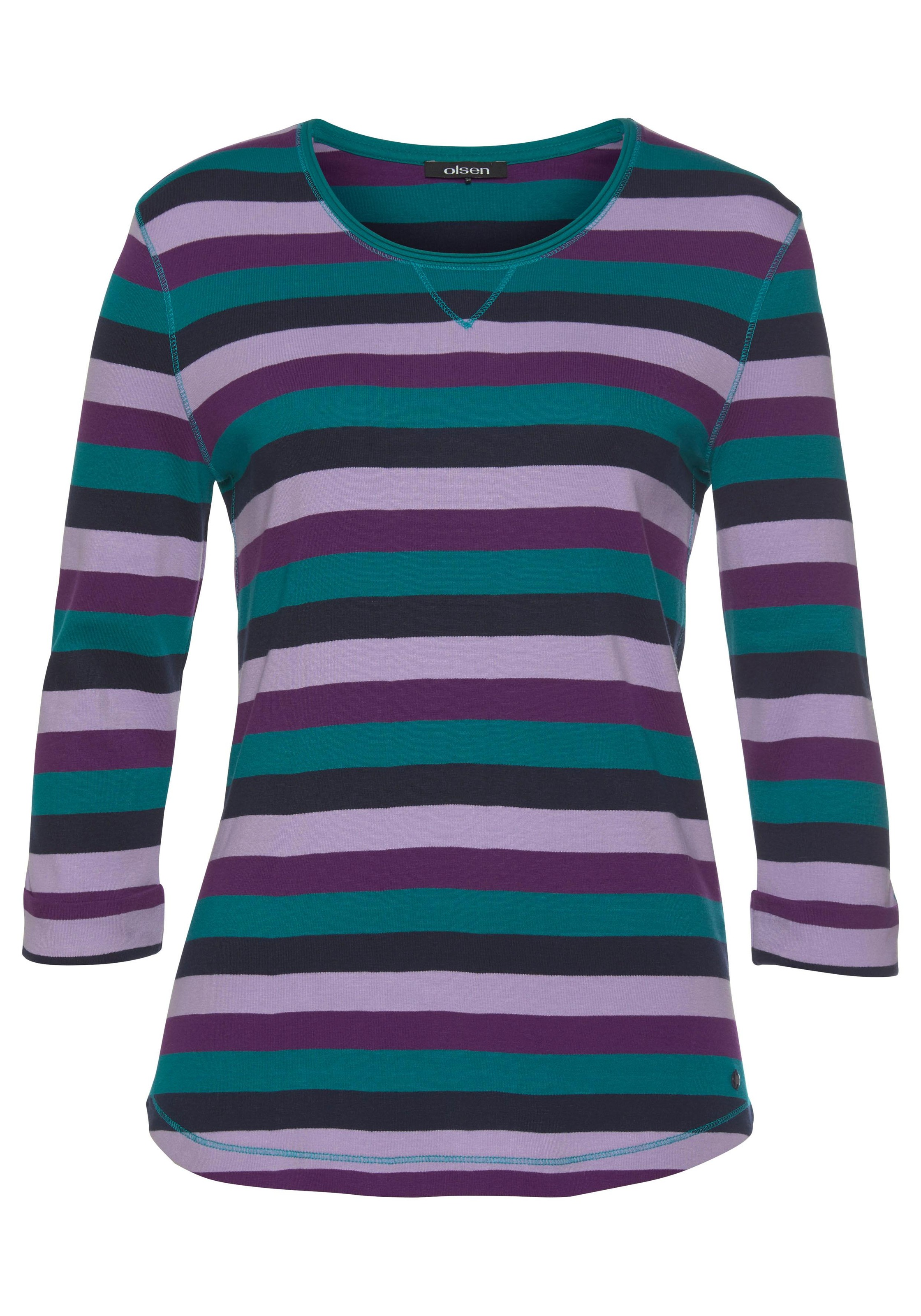 Image of Olsen Rundhalsshirt »Edda«, Streifenshirt mit 3/4-Ärmeln bei Ackermann Versand Schweiz