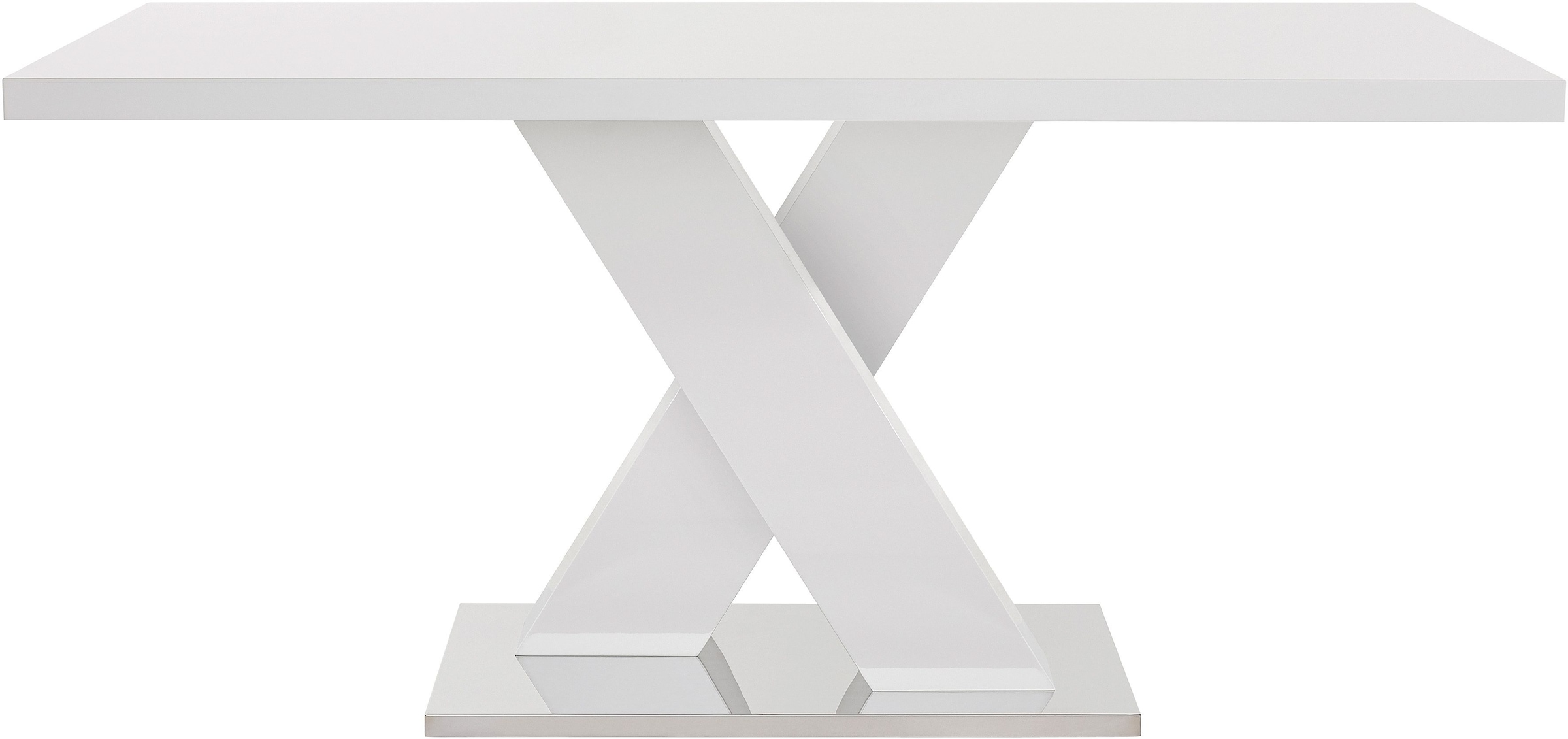 INOSIGN Esstisch »Ali, TOPSELLER! Modernes Design«, (Tisch, Küchentisch), Breite 160 cm, weiss Hochglanz, Bodenplatte aus Metall
