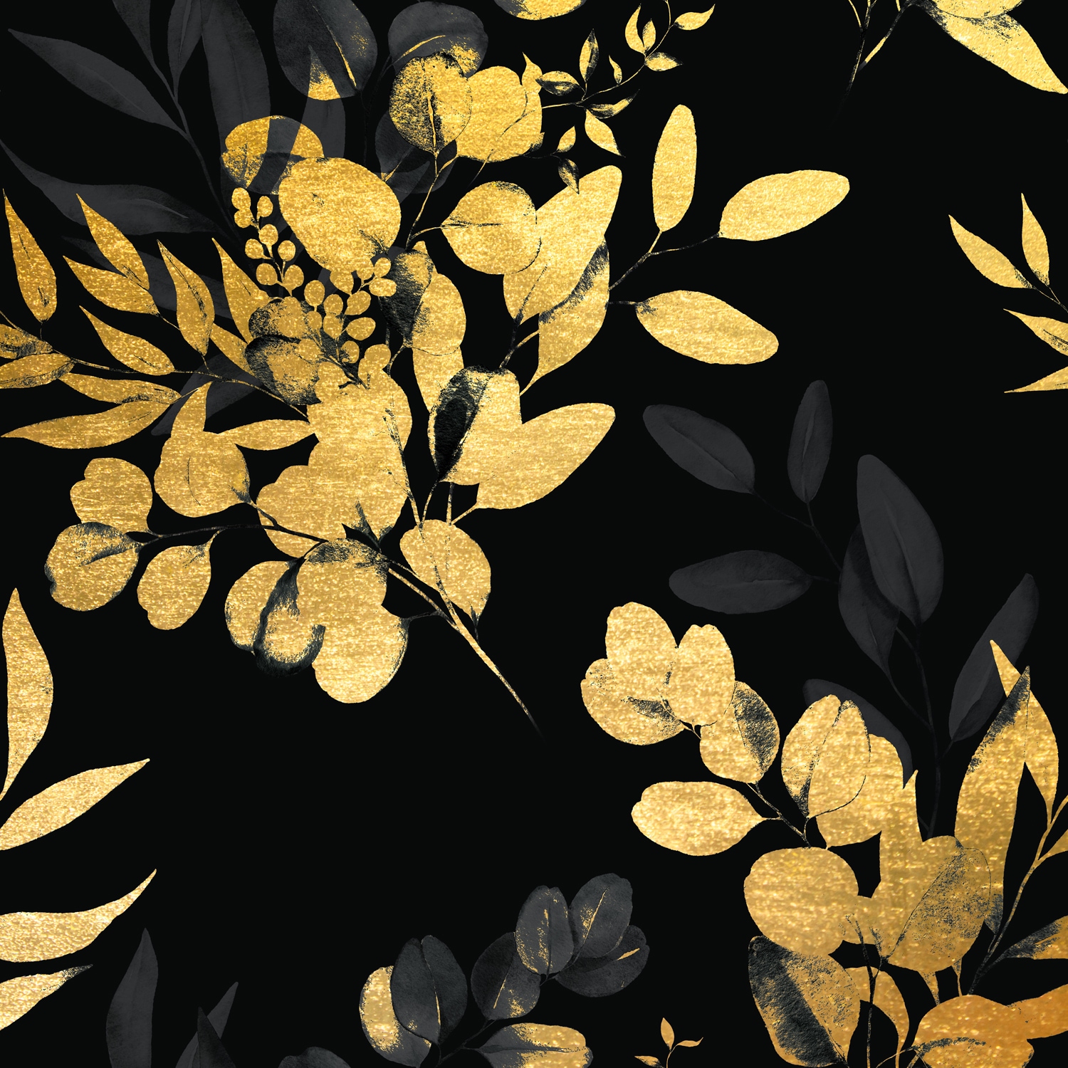 Leonique Acrylglasbild »Eukalyptus - Acrylbilder mit Blattgoldfarben veredelt«, (1 St.), Goldfarbenveredelung, Handgearbeitet, Gerahmt, Edel