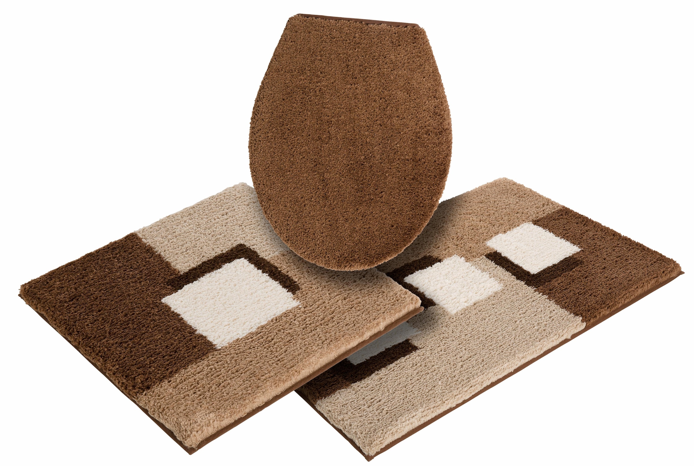 my home Badematte »Ada, Badvorleger, Badezimmer Teppich«, rutschhemmend beschichtet, schnell trocknend-strapazierfähig-fussbodenheizungsgeeignet, Badteppich, Badematten auch als 3 teiliges Set erhältlich