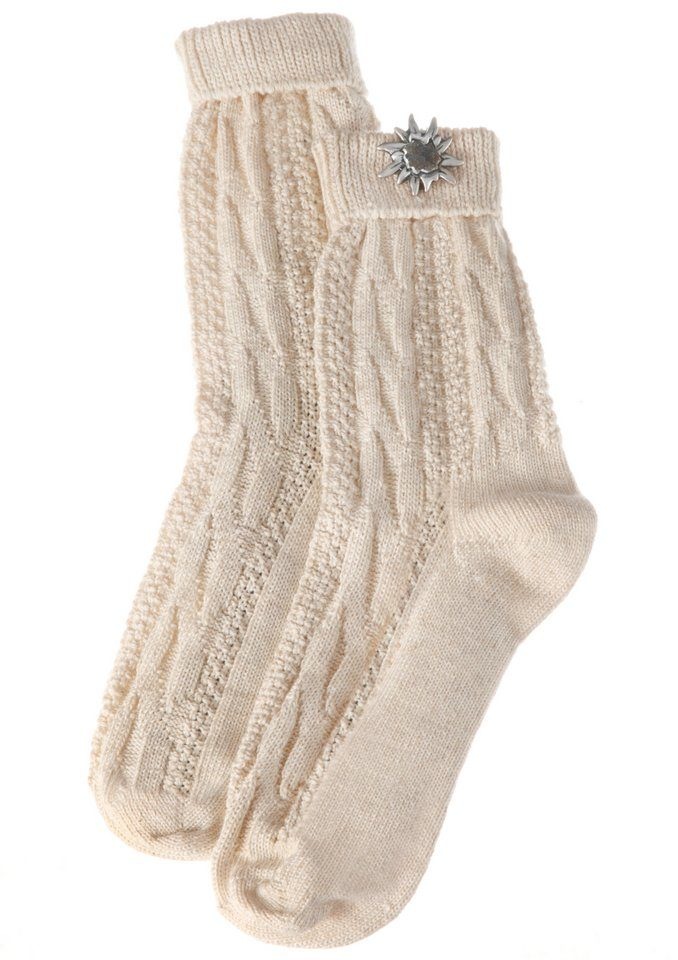 Image of Luise Steiner Trachtensocken, (1 Paar), Damen mit Edelweiss-Applikation - Made in Austria bei Ackermann Versand Schweiz