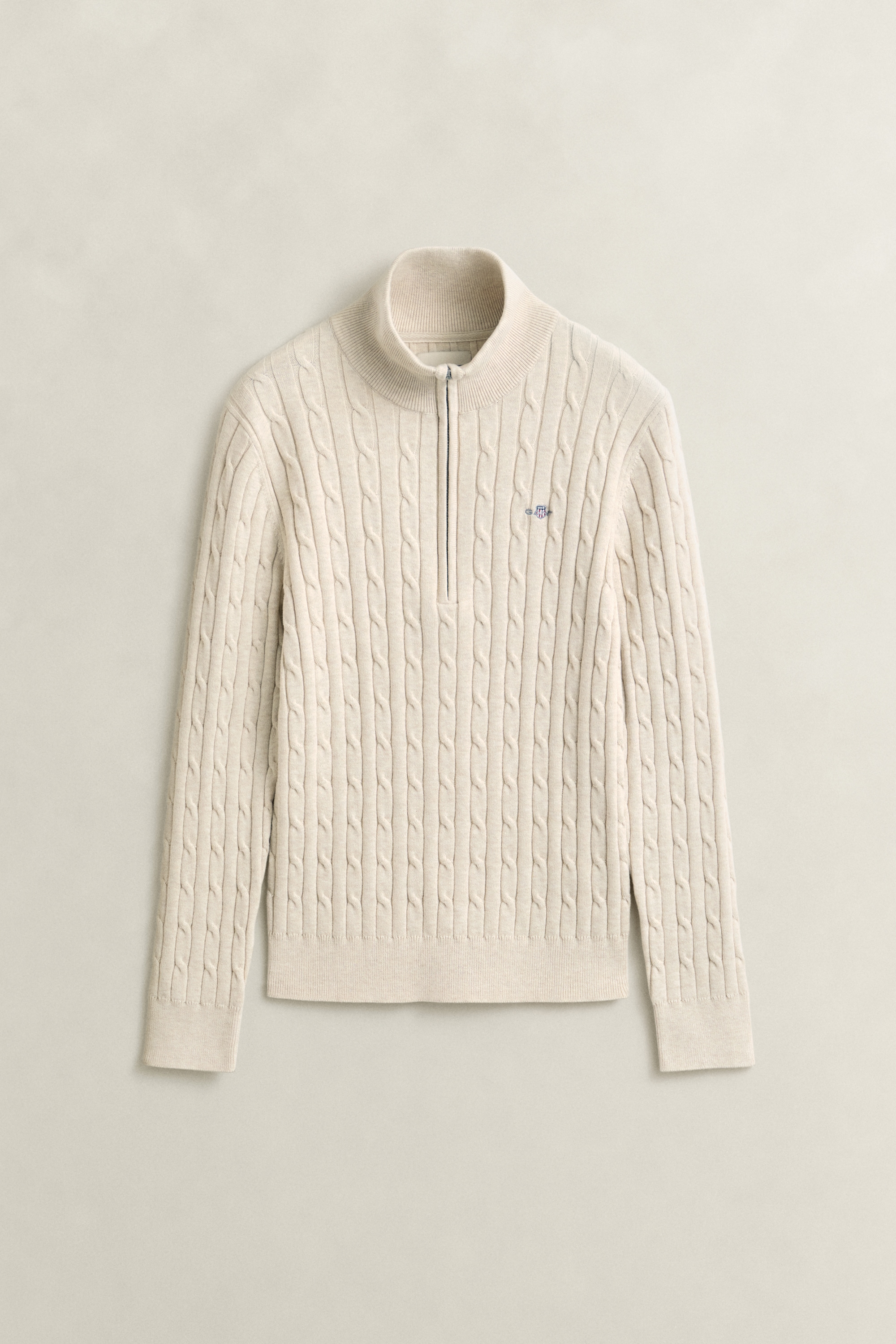 Gant Strickpullover »STRETCH COTTON CABLE HALF-ZIP« Mit Rundhalsausschnitt