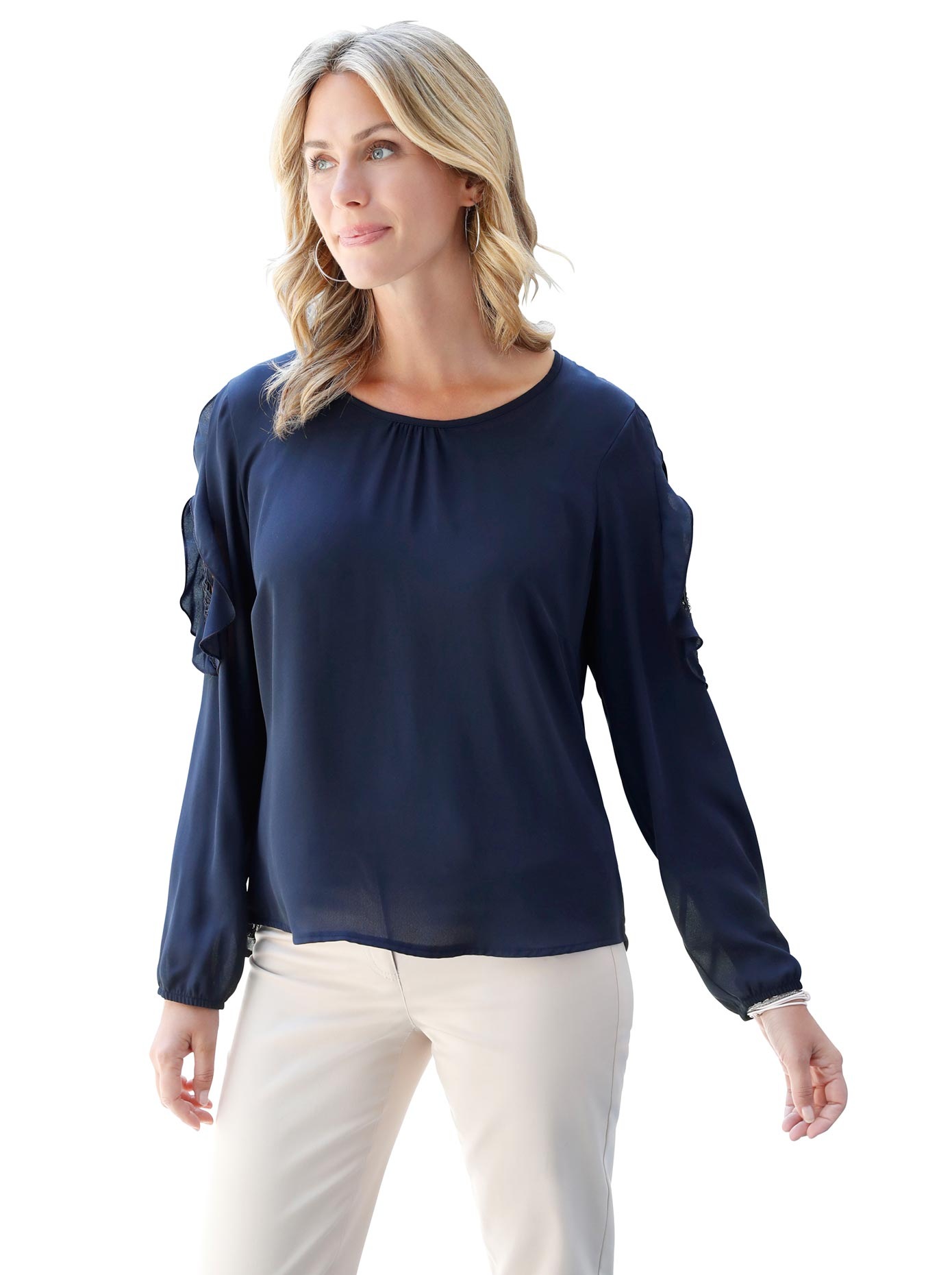 Bluse mit transparenter Spitze