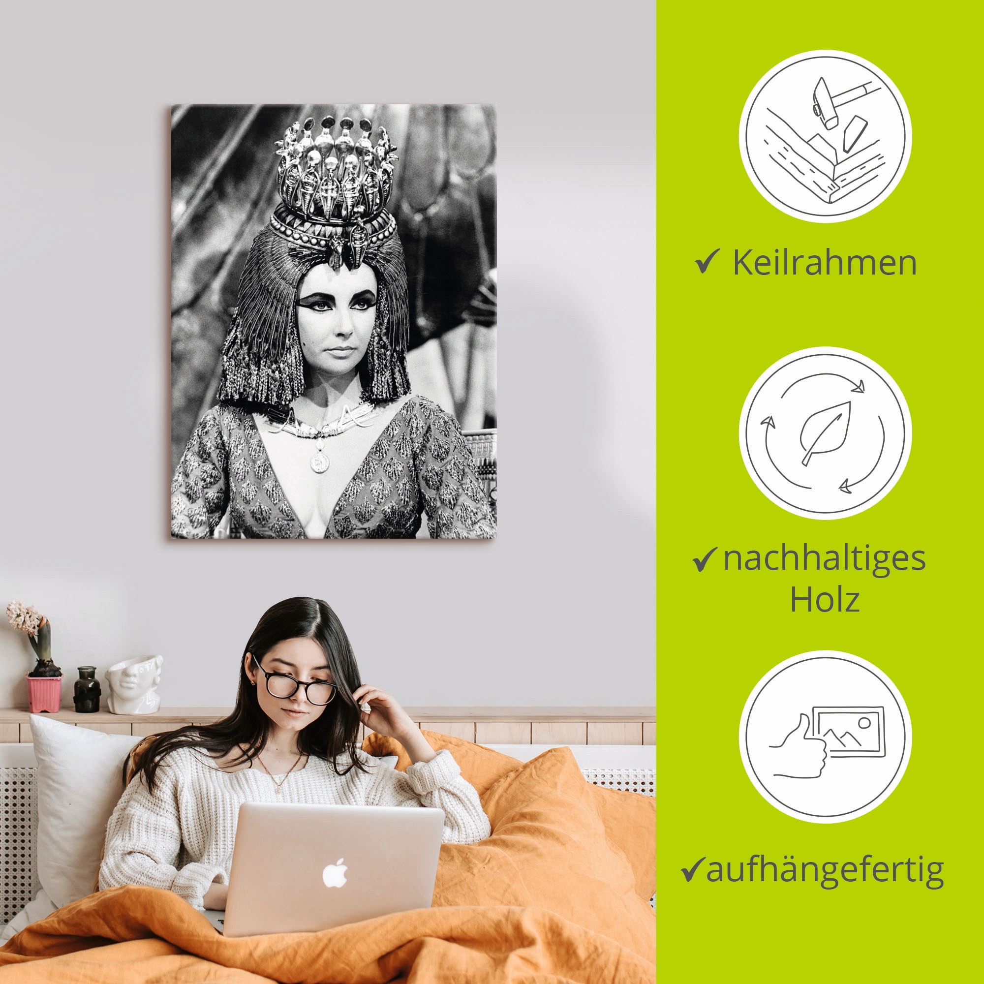 Artland Tableau sur toile »Kleopatra, 1963« 1 cuis tlg. auf Holzrahmen gespannt