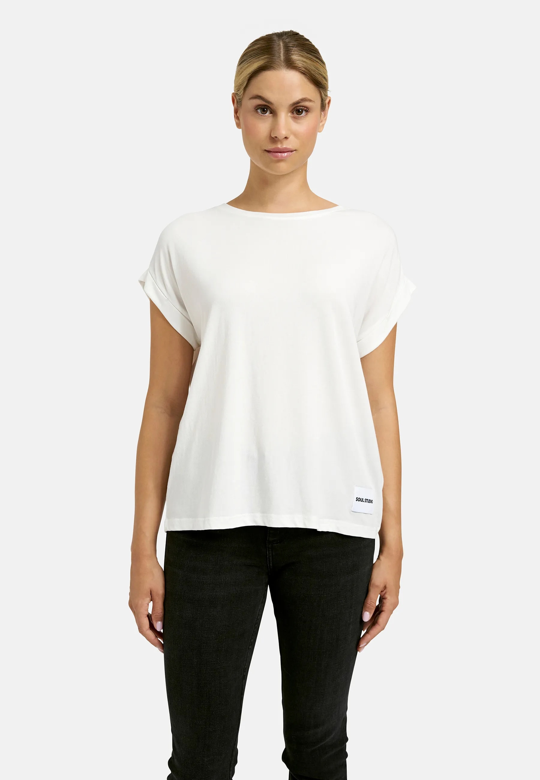 Smith & Soul T-Shirt mit Umschlagsaum, Rundhalsform