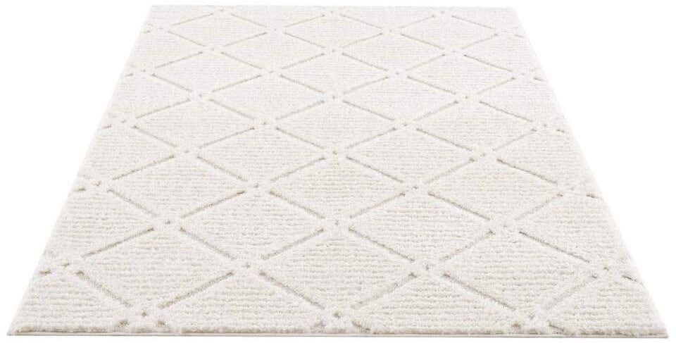 Carpet City Hochflor-Teppich »Focus kaufen weich, Uni Rauten-Optik, bequem 3D-Effekt Farben, 2997«, rechteckig, besonders
