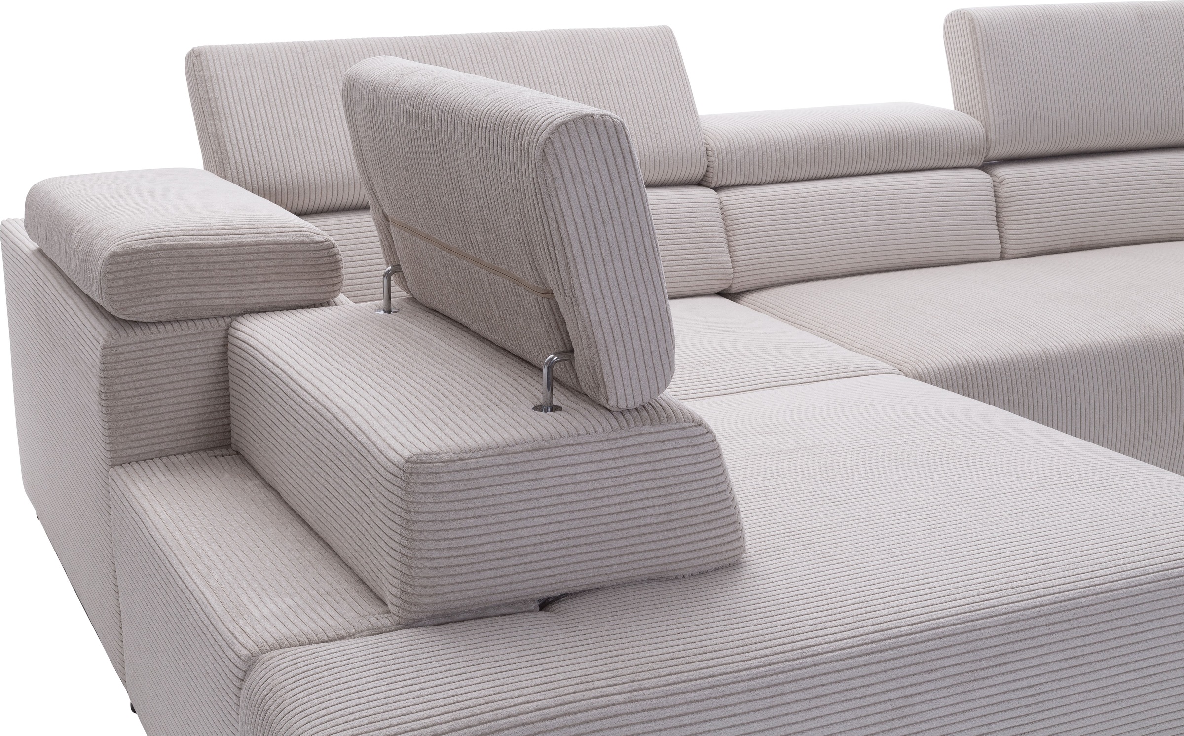 exxpo - sofa fashion Ecksofa »VITTORIO mit Komfortfunktionen, bequem und modern, Cord, L-Form«, inkl. Kopfteil- und Sitztiefenverstellung, wahlweise mit Bettfunktion