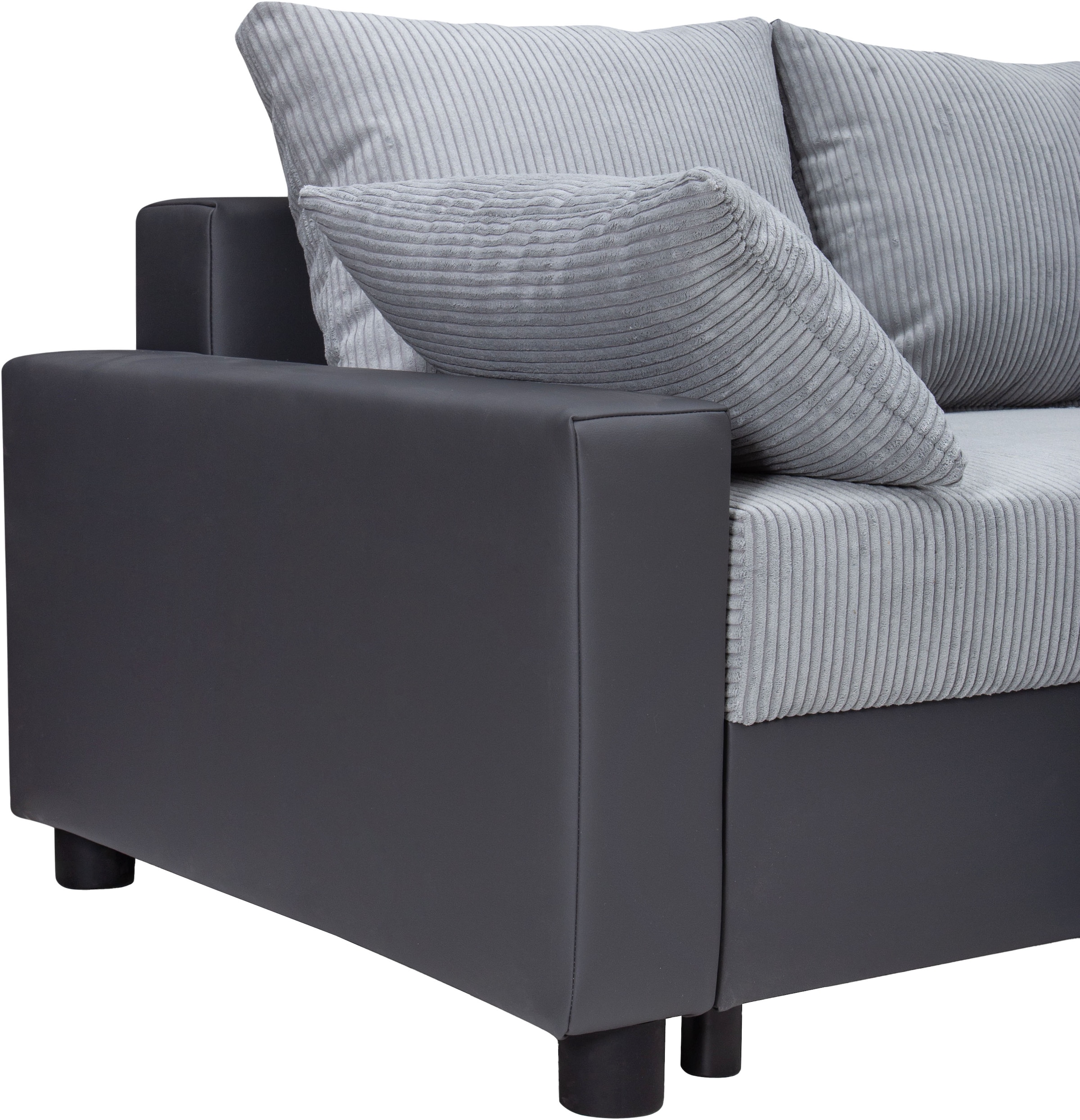COLLECTION AB Ecksofa »Parma L-Form«, mit Schlaffunktion und Bettkasten, inklusive Kissen, Bonellfederkern