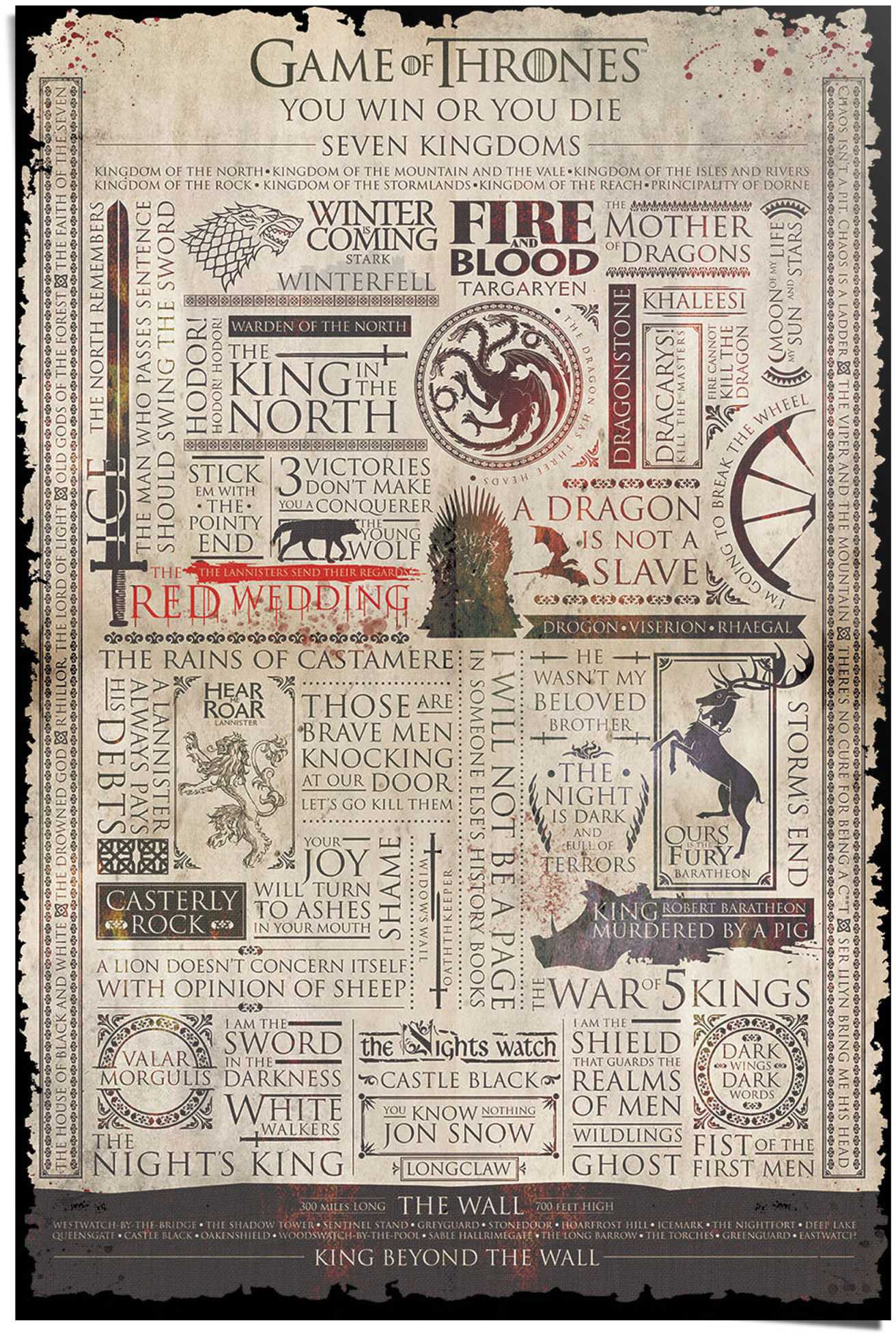 Image of Reinders! Poster »Game of Thrones Infografik«, (1 St.) bei Ackermann Versand Schweiz