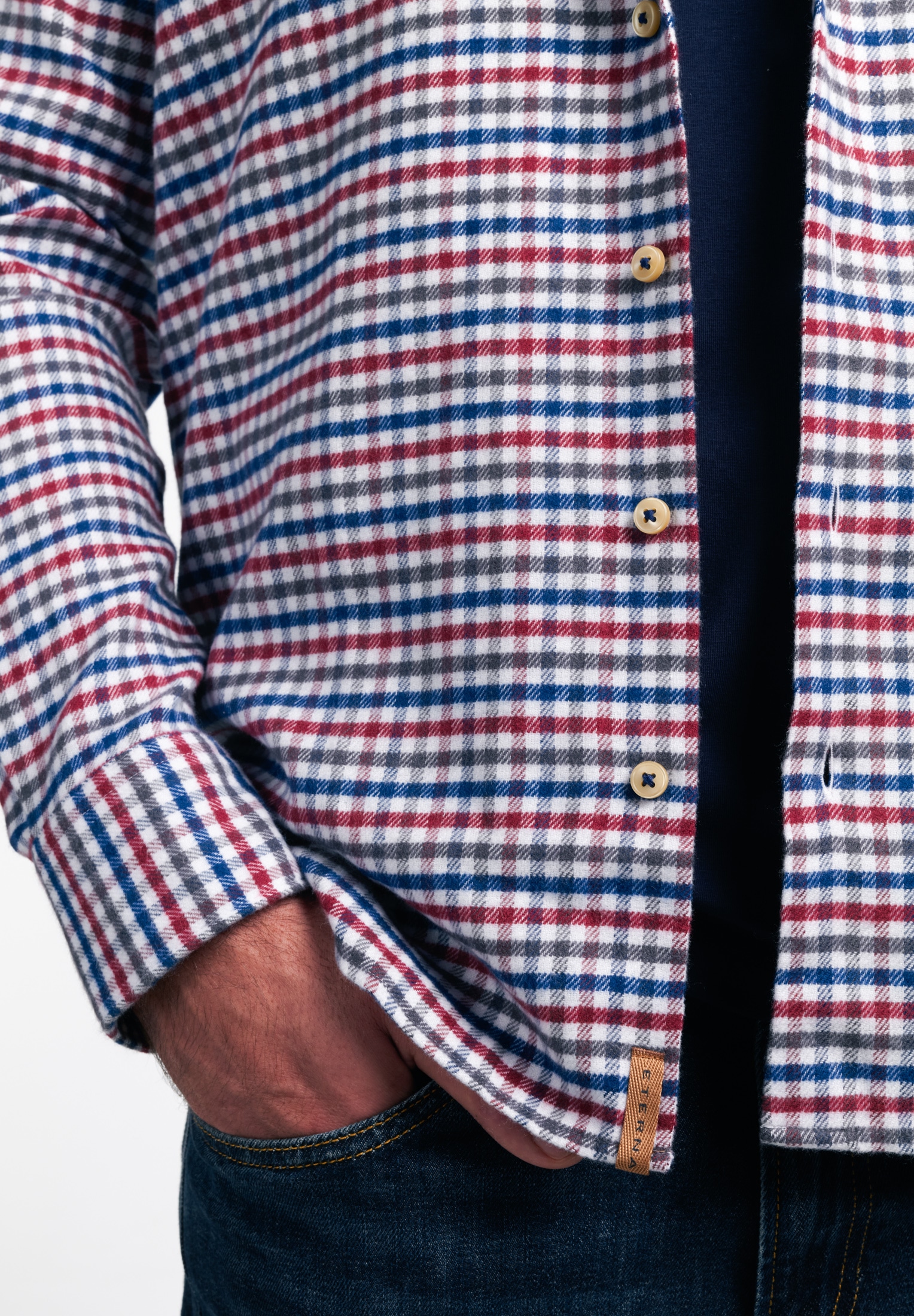 Eterna Langarmhemd »REGULAR FIT« EASY IRON (bügelleicht)