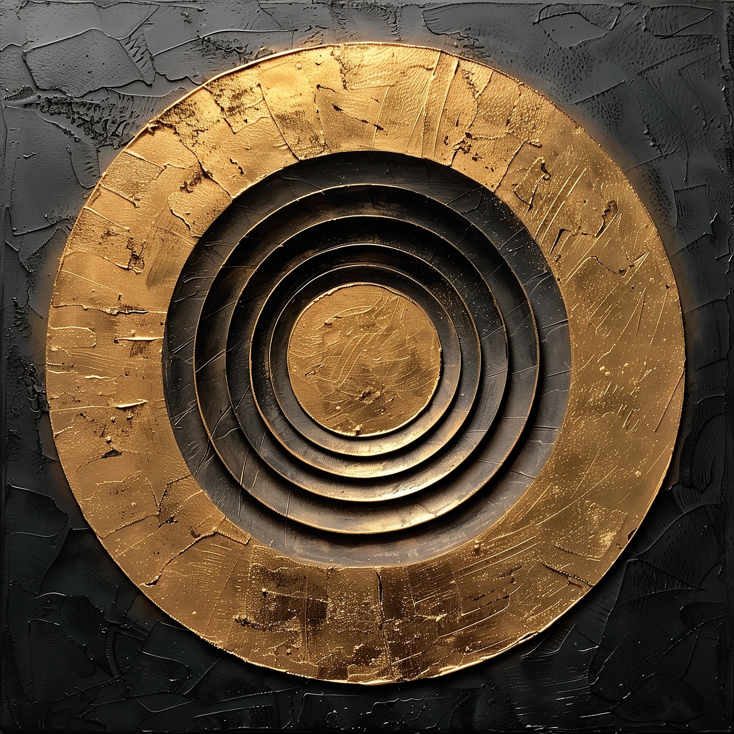 queence Kunstdruck »Goldener Kreis« Abstrakt | Abstrakte | Formen | Gemälde | Kunst 1 Stk. tlg. Premium-Leinwandstoff, Handarbeit aus Deutschland