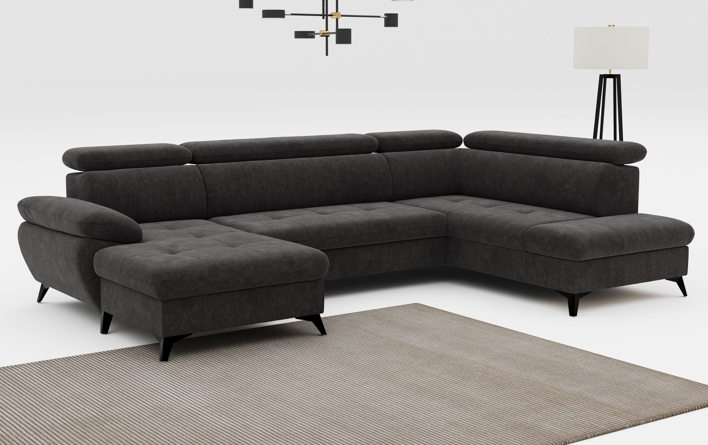 COTTA Wohnlandschaft »Hudson U-Form«, mit Kopfteilverstellung, wahlweise mit Bettfunktion & Bettkasten