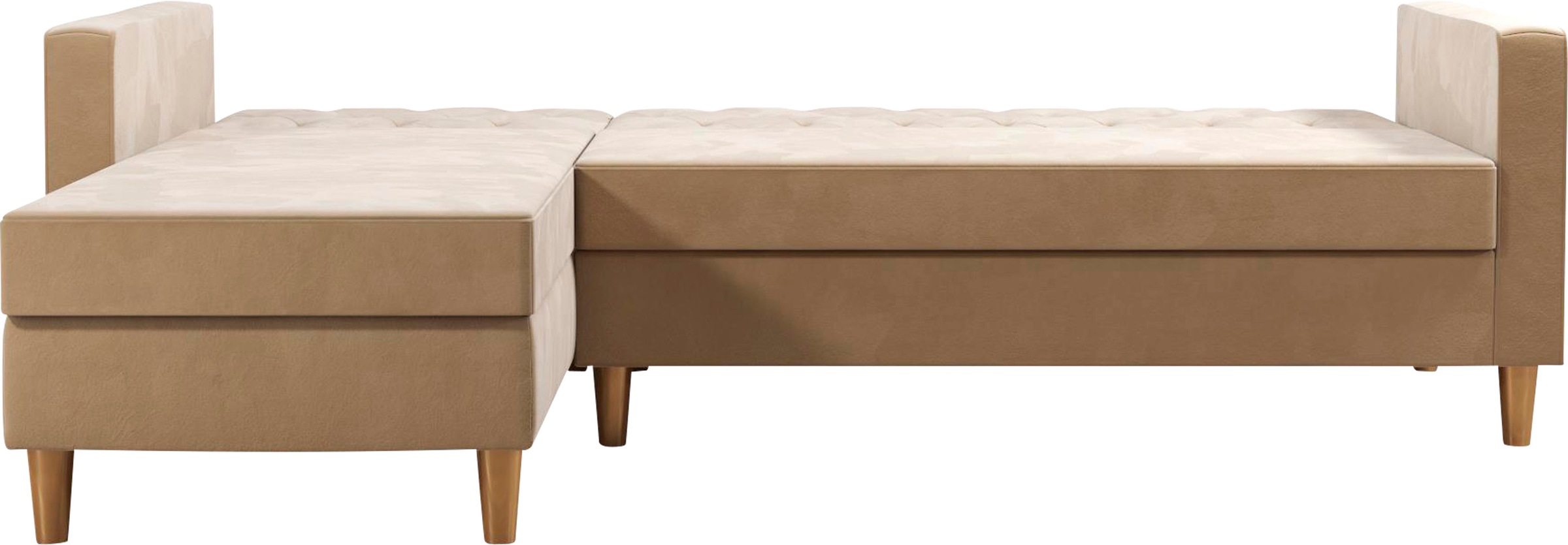 CosmoLiving by Cosmopolitan Ecksofa »Liberty, L-Form,« mit Schlafffunktion, Recamiere beidseitig montierbar, Sitzhöhe 43 cm