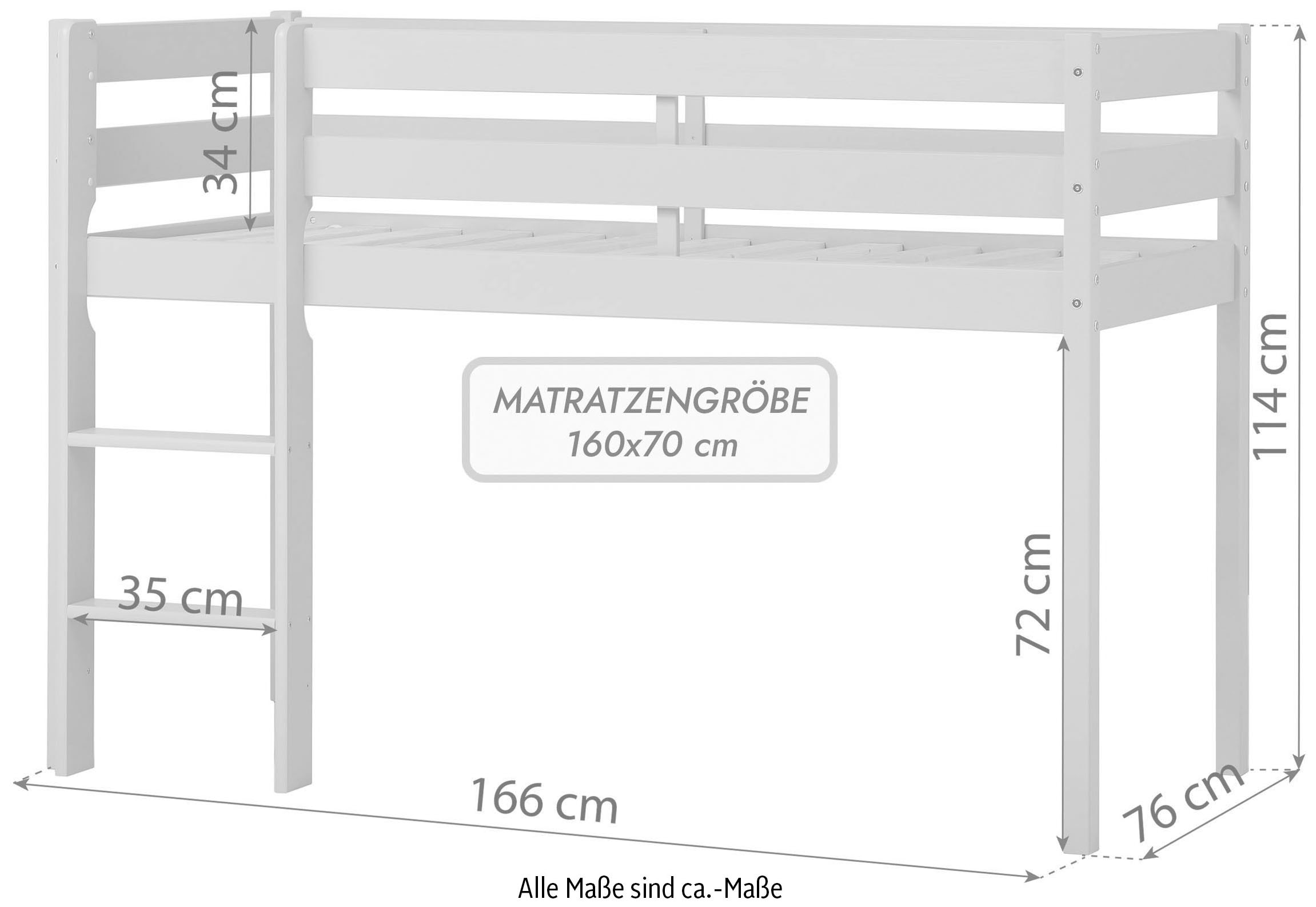 Hoppekids Spielbett »ECO COMFORT«, Höhe 72cm, Farbe & Grösse & Matratze