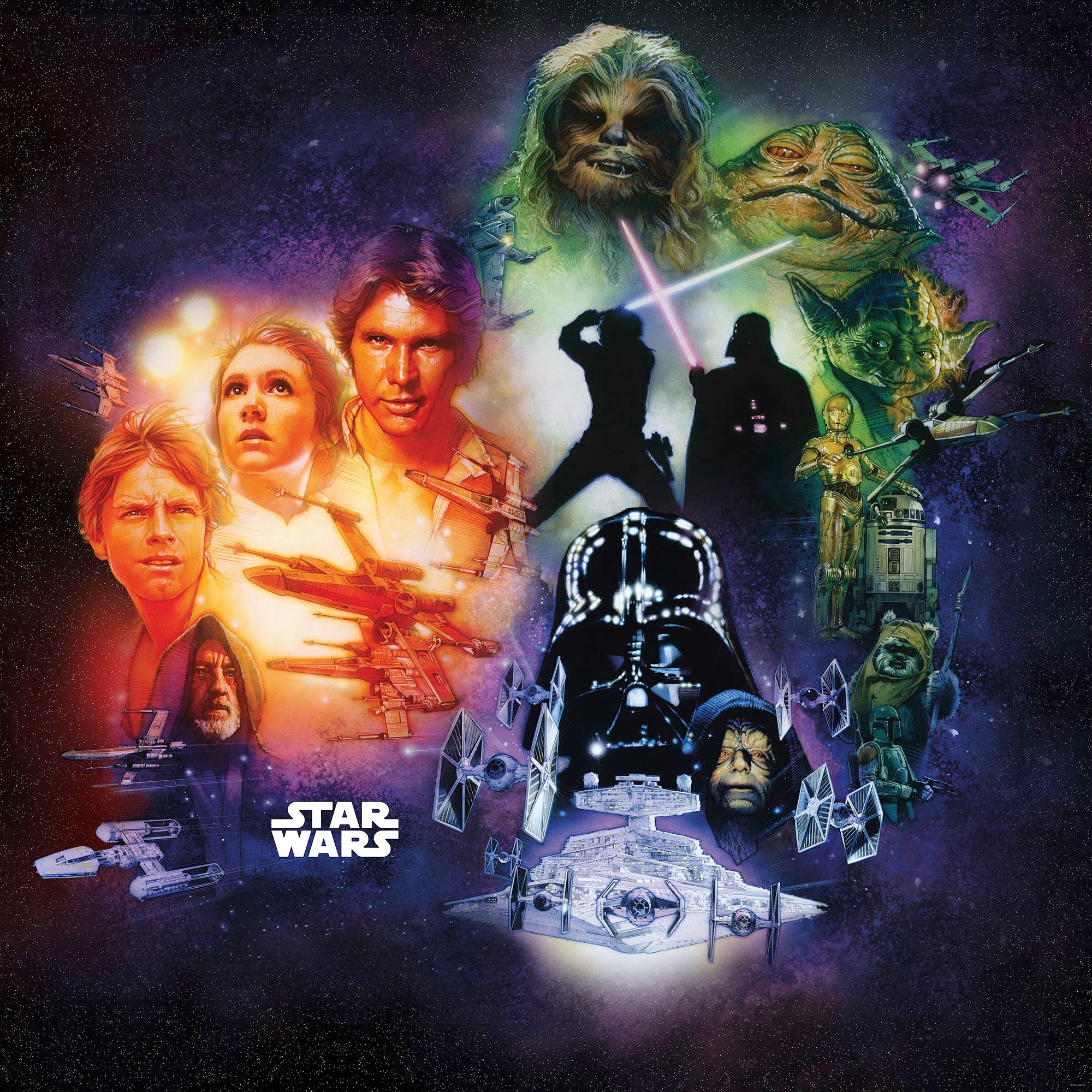 Vliestapete »Star Wars Classic Poster Collage«, 250x250 cm (Breite x Höhe)