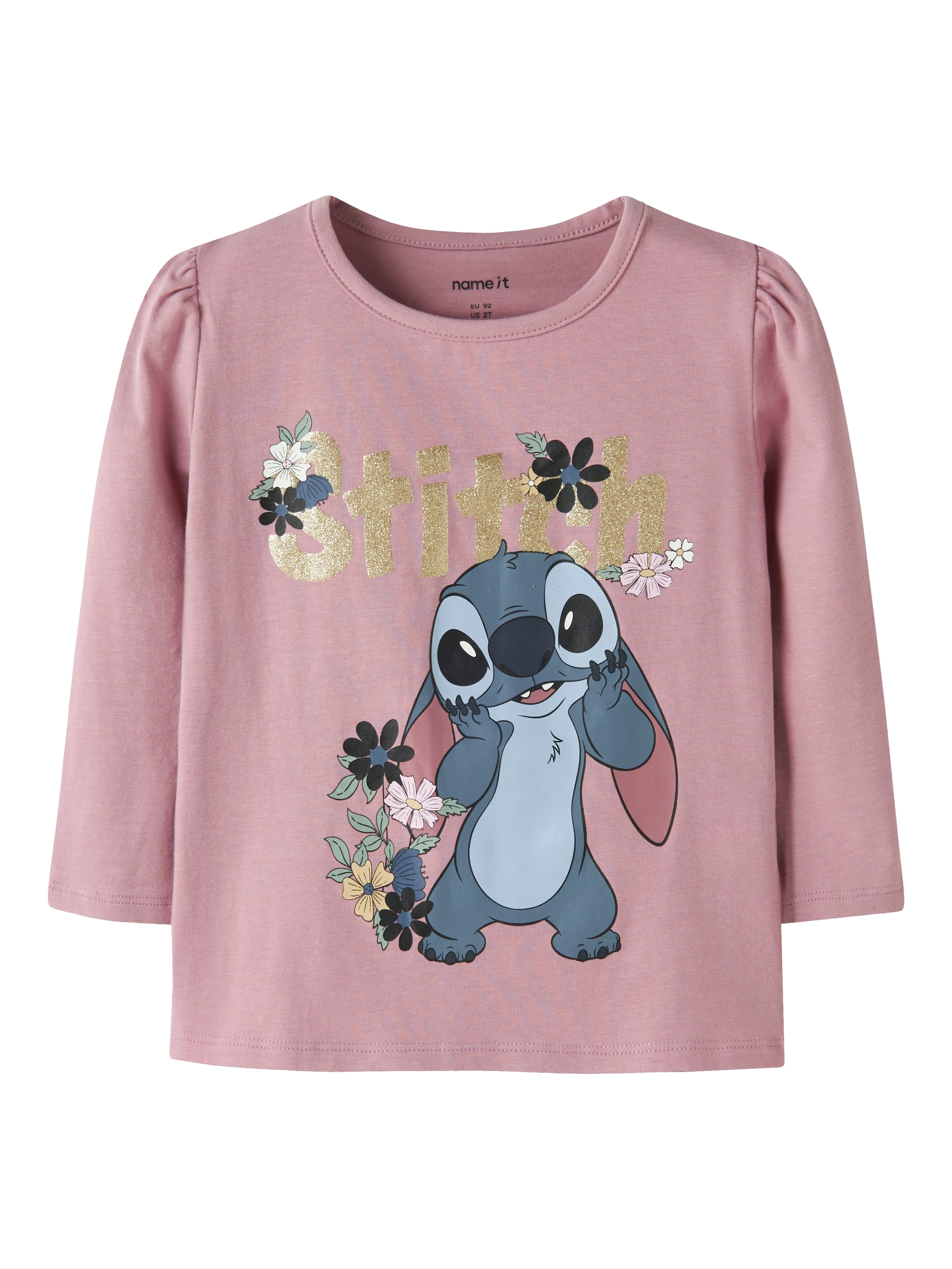 Name It T-shirt »NMFJINA STITCH LS TOP BOX NOOS WDI« mélange coton, coupe régulière