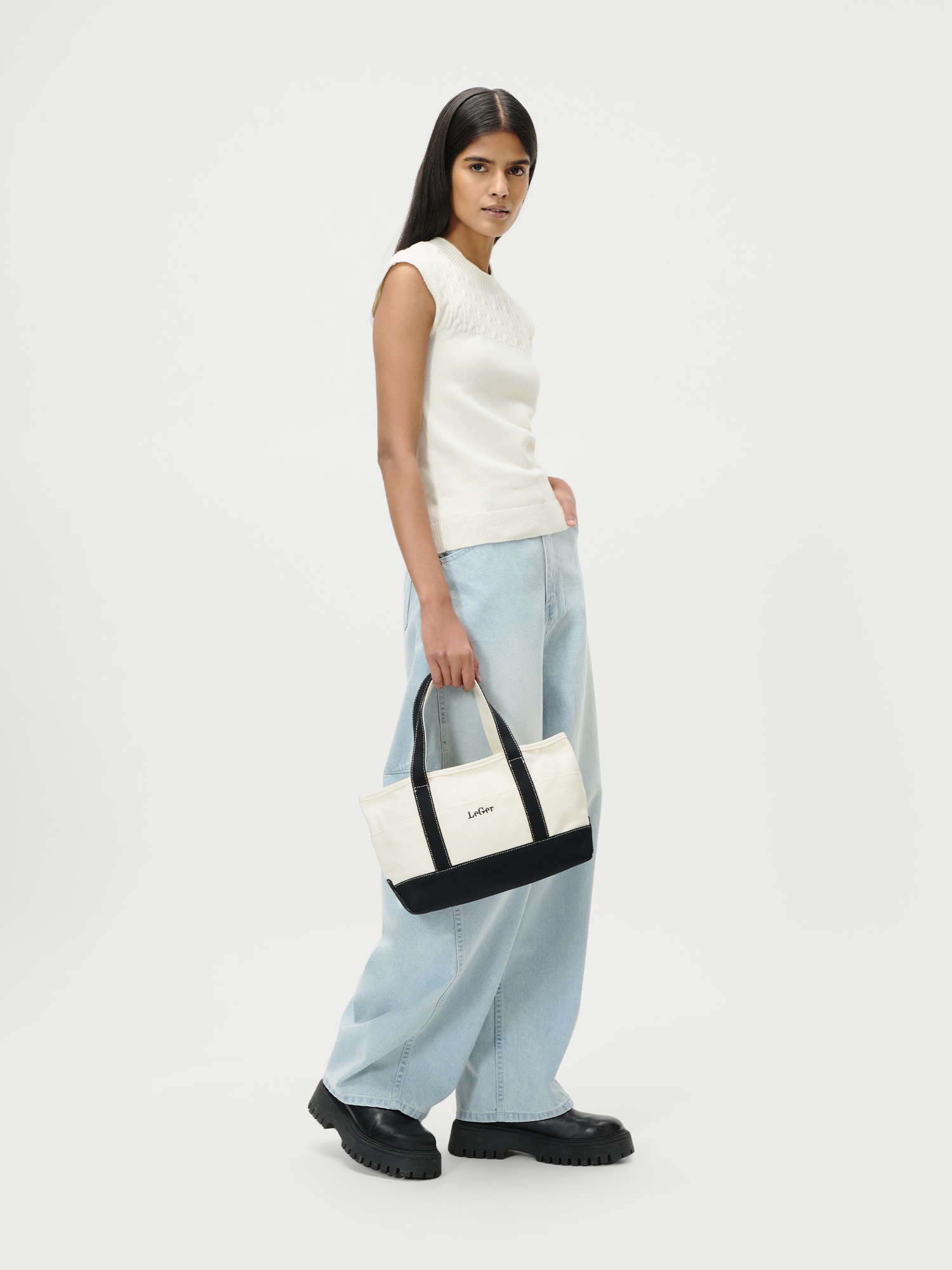 LeGer Shopper »Sheila Bag« Damen Tragetasche mit Kontrastbesatz
