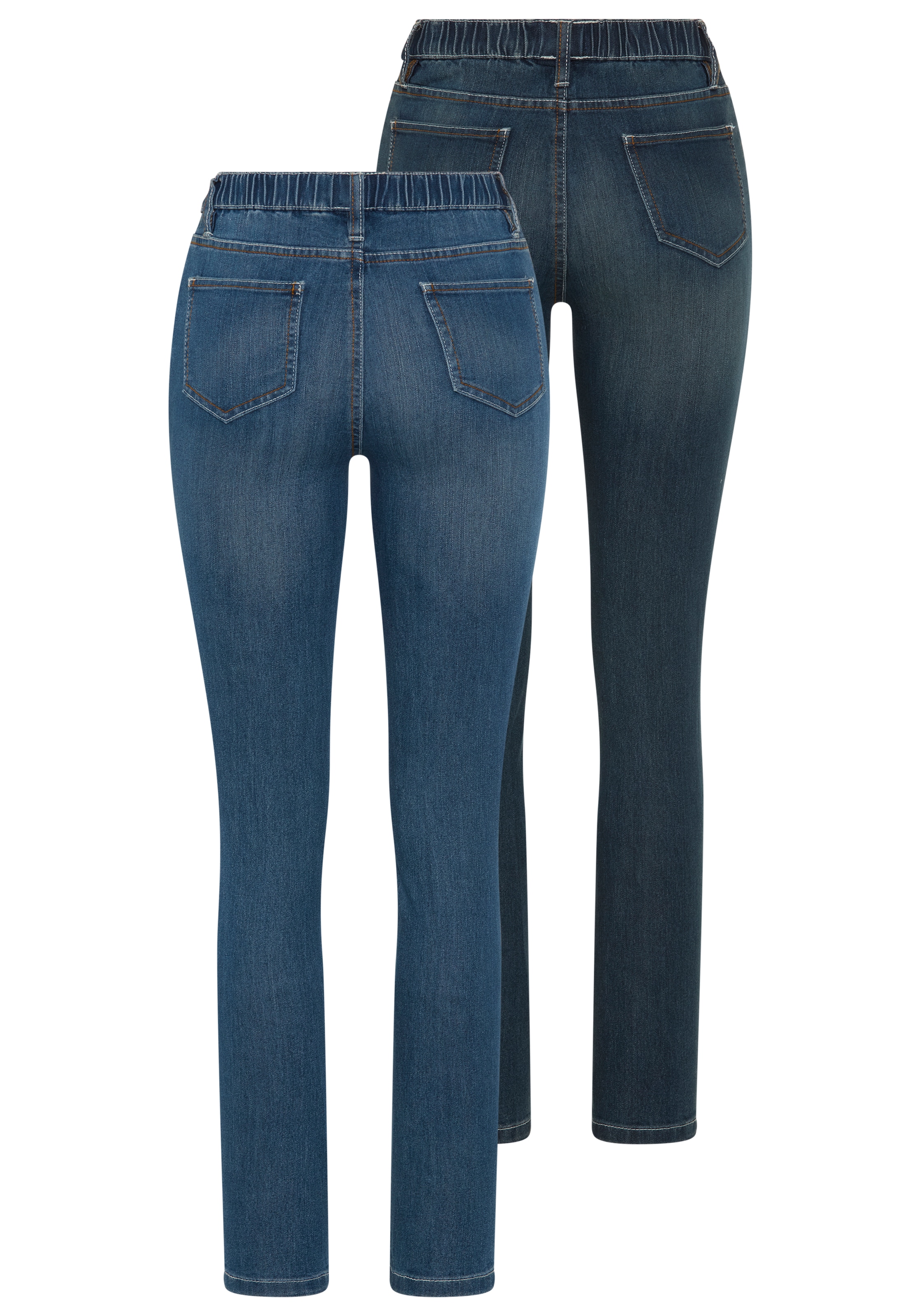 Arizona Jeggings en jeans Paquet, pack de 2,  coupe ajustée, jean skinny, lavage effet usé, taille haute