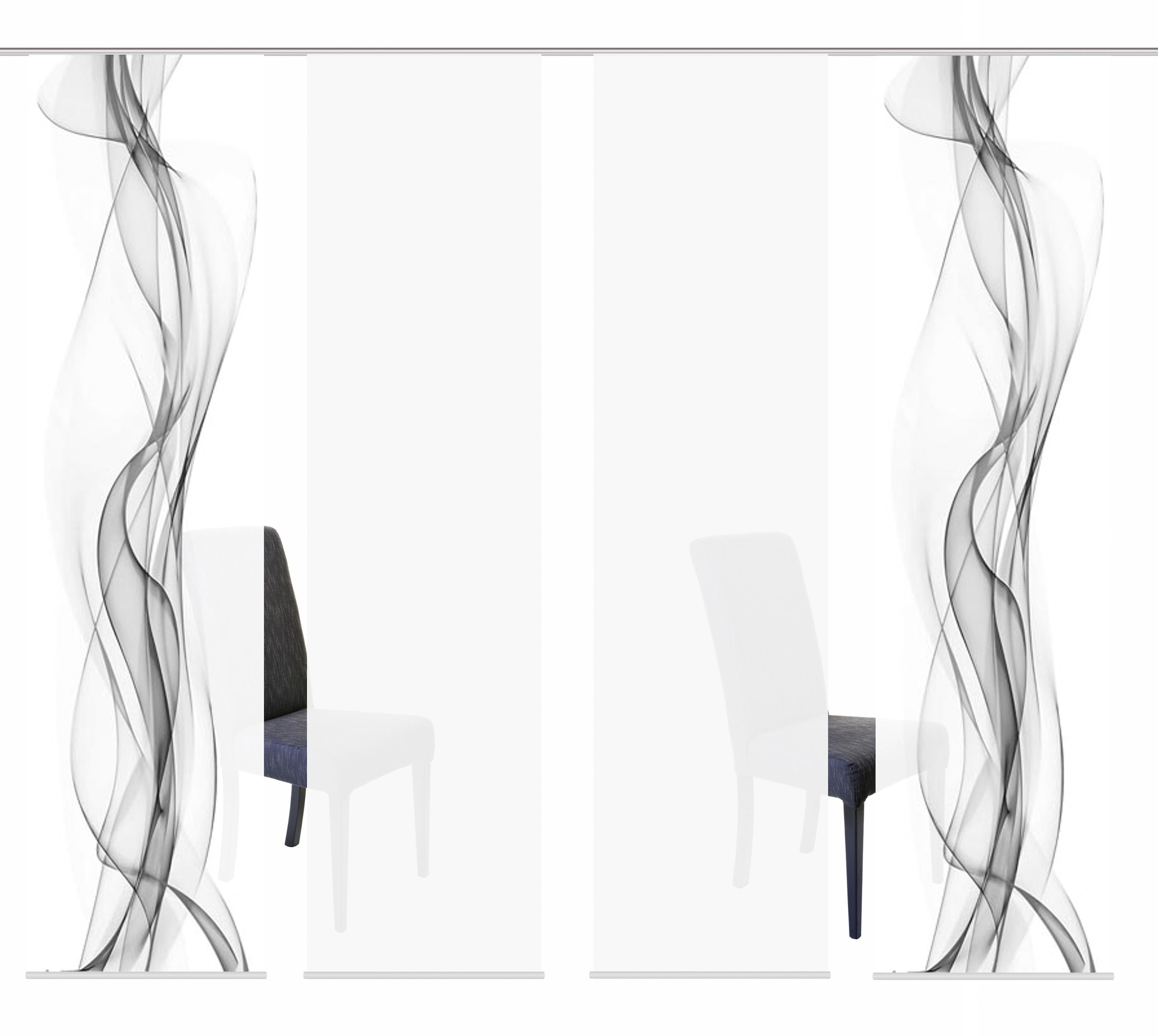 Image of HOME WOHNIDEEN Schiebegardine »4ER SET HAZE«, (4 St.), HxB: 245x60, Schiebevorhang 4er Set Digitaldruck bei Ackermann Versand Schweiz