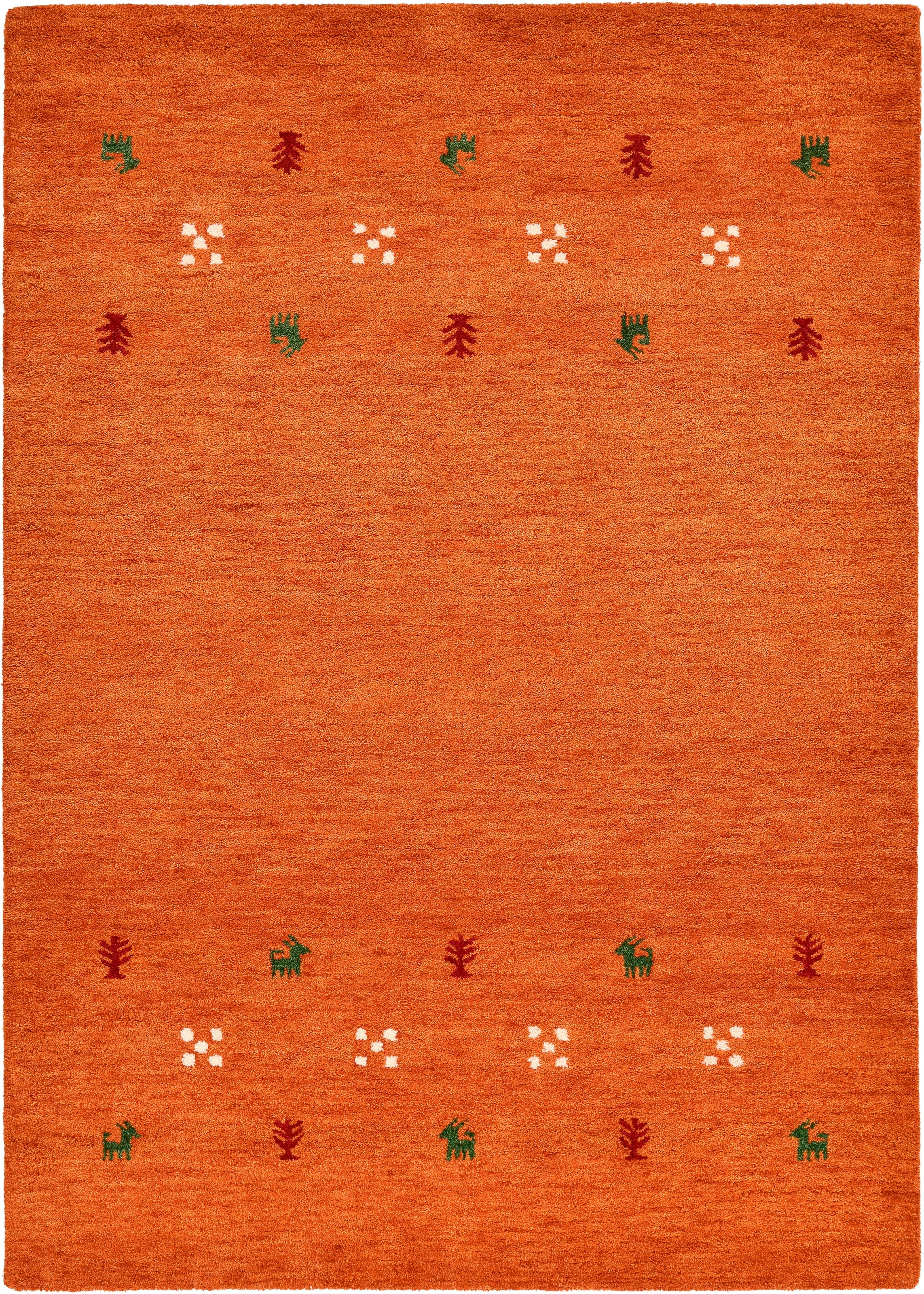 THEKO Wollteppich »Gabbeh Motiv, Handweb Teppich, Tiermotiv, reine Wolle, handgewebt«, rechteckig, 14 mm Höhe, reine Wolle, handgewebt, Wohnzimmer, Schlafzimmer, Esszimmer