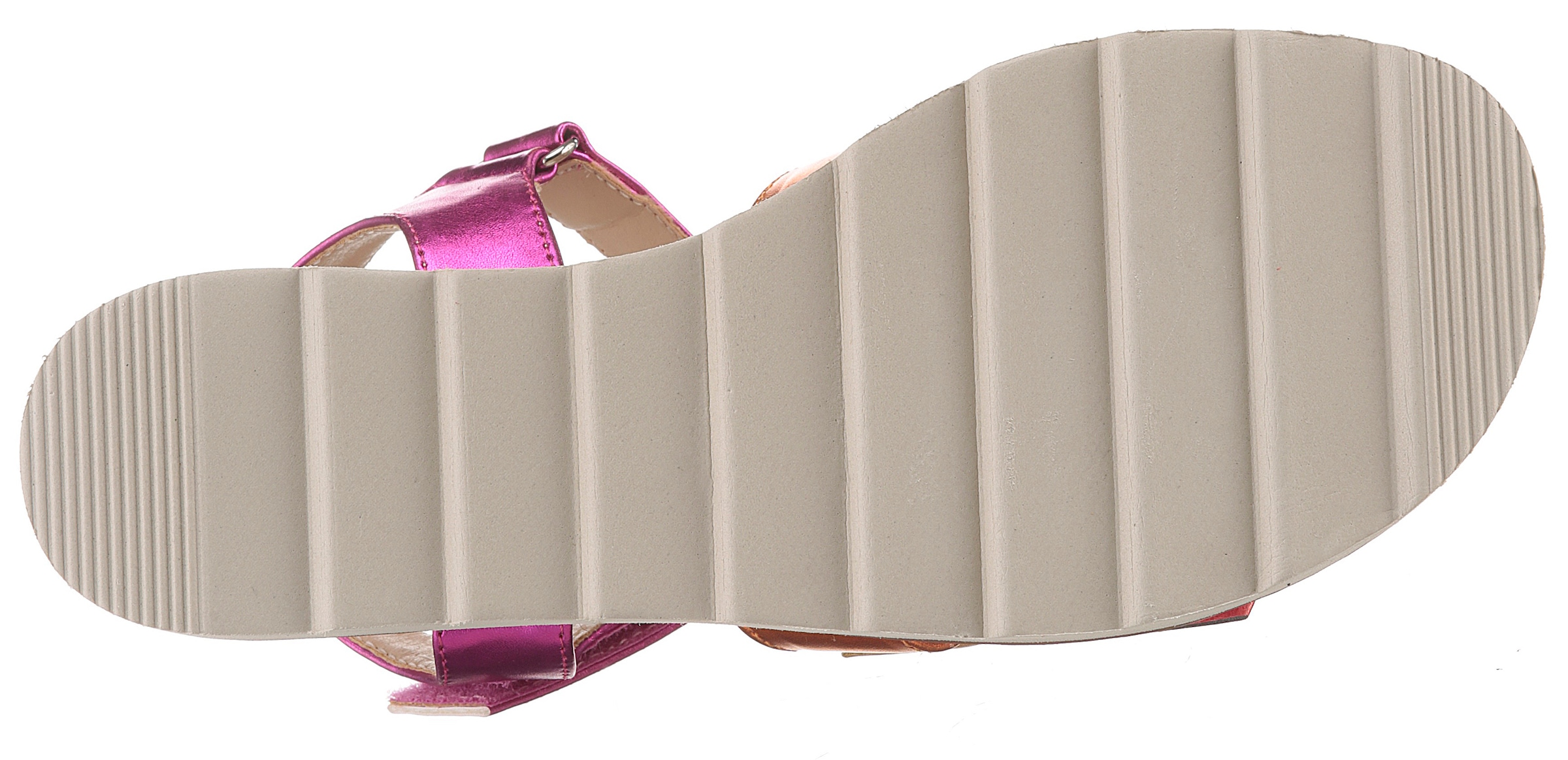 Aniston SHOES Keilsandalette, Sandale, Sommerschuh, Klettschuh, Metallic-Optik - NEUE KOLLEKTION