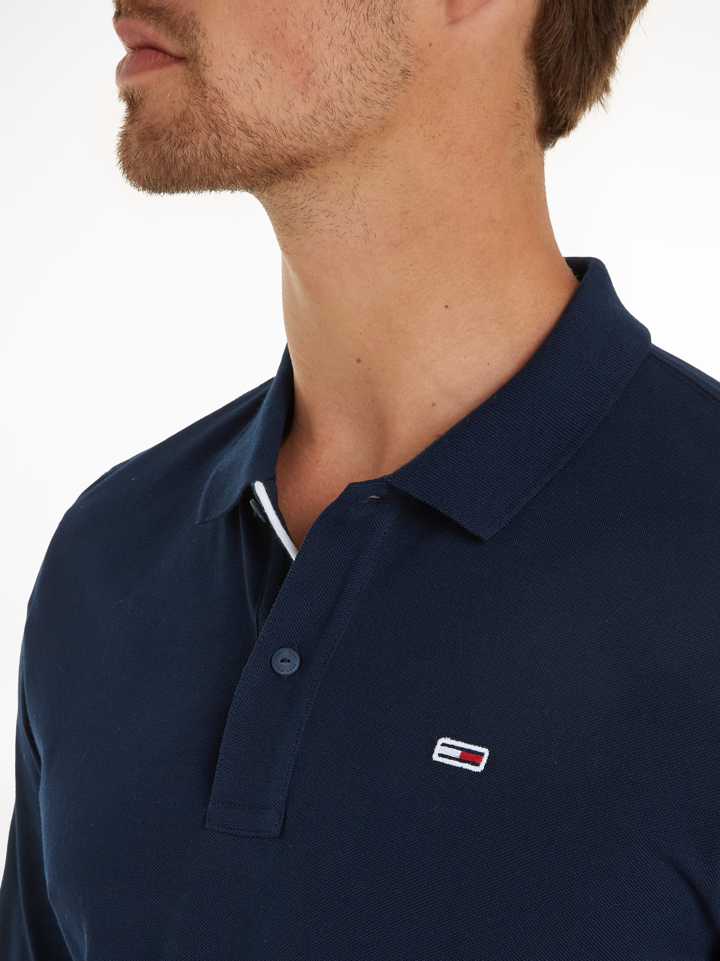 Tommy Jeans Poloshirt »TJM SLIM PLACKET LS POLO«, mit Polokragen