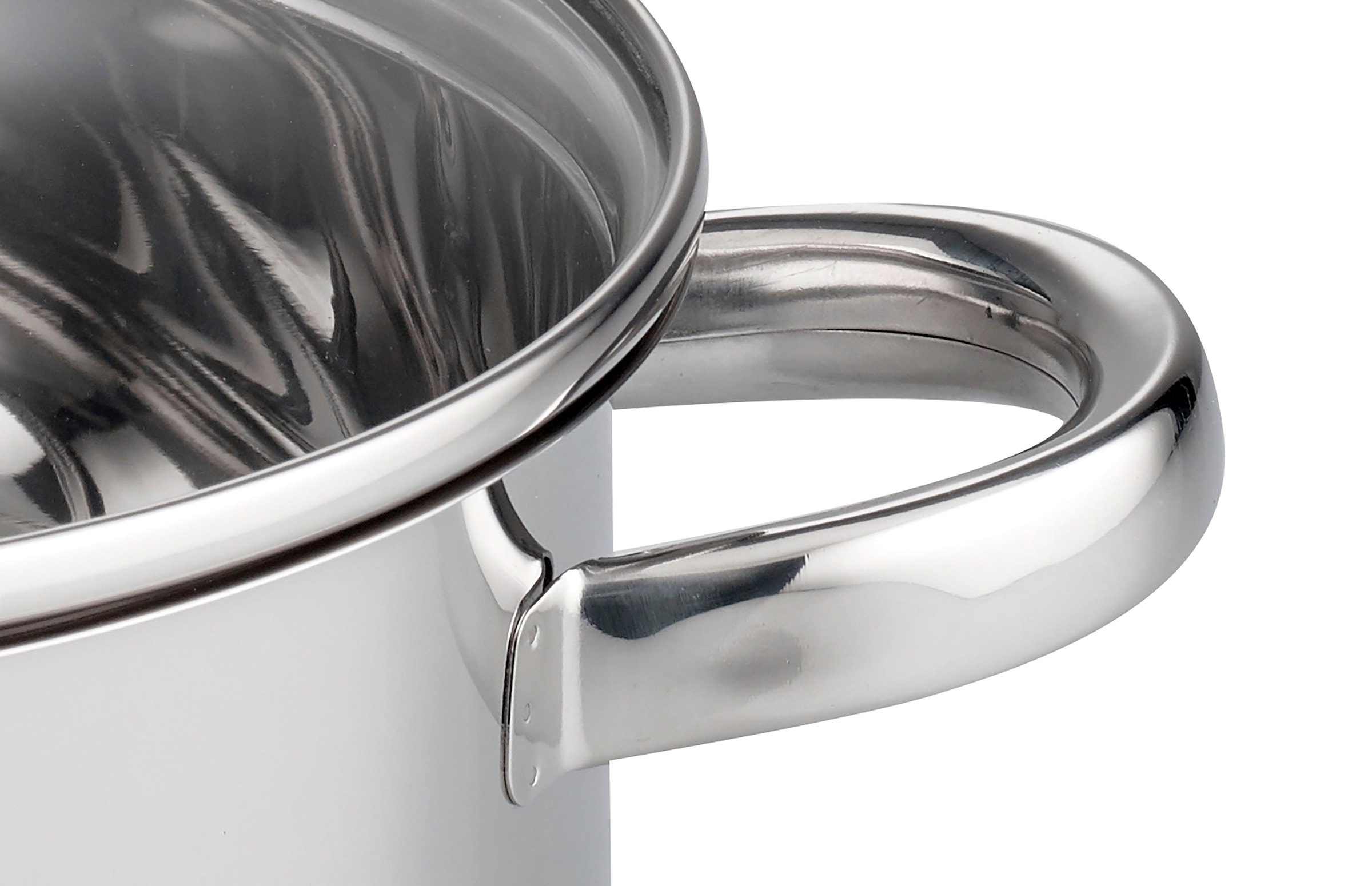 Elo Basic Topf-Set »Galactica« Set, je 1 x Kochtopf mit Deckel Ø 14/16/20/24 cm, 1 Stielkasserolle Ø 16 cm, 9 Stk. tlg. Edelstahl 201