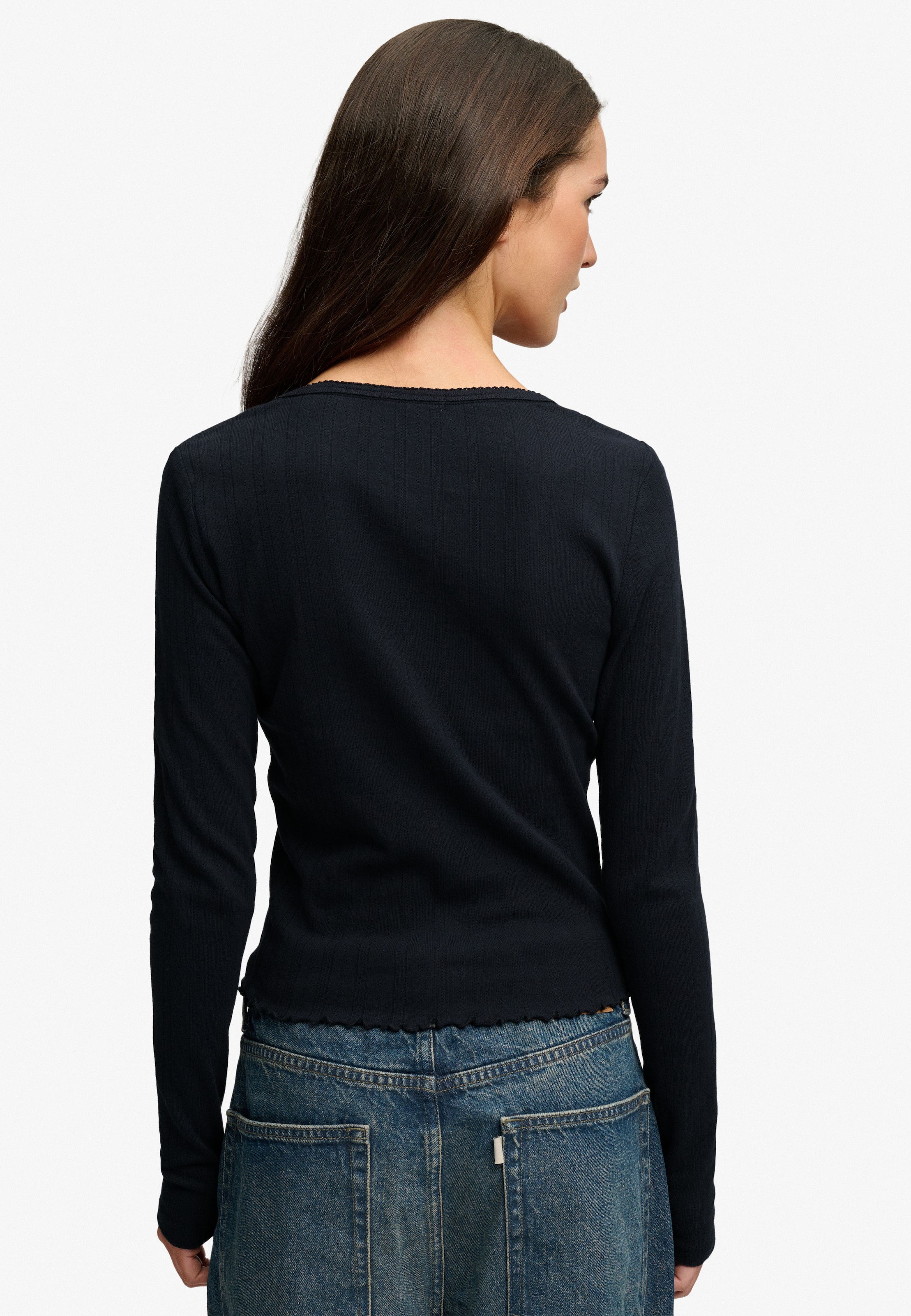 Superdry Cardigan »ATH ESS POINTELLE CARDIGAN« motif pointelle, coton, qualité jersey, coupe skinny