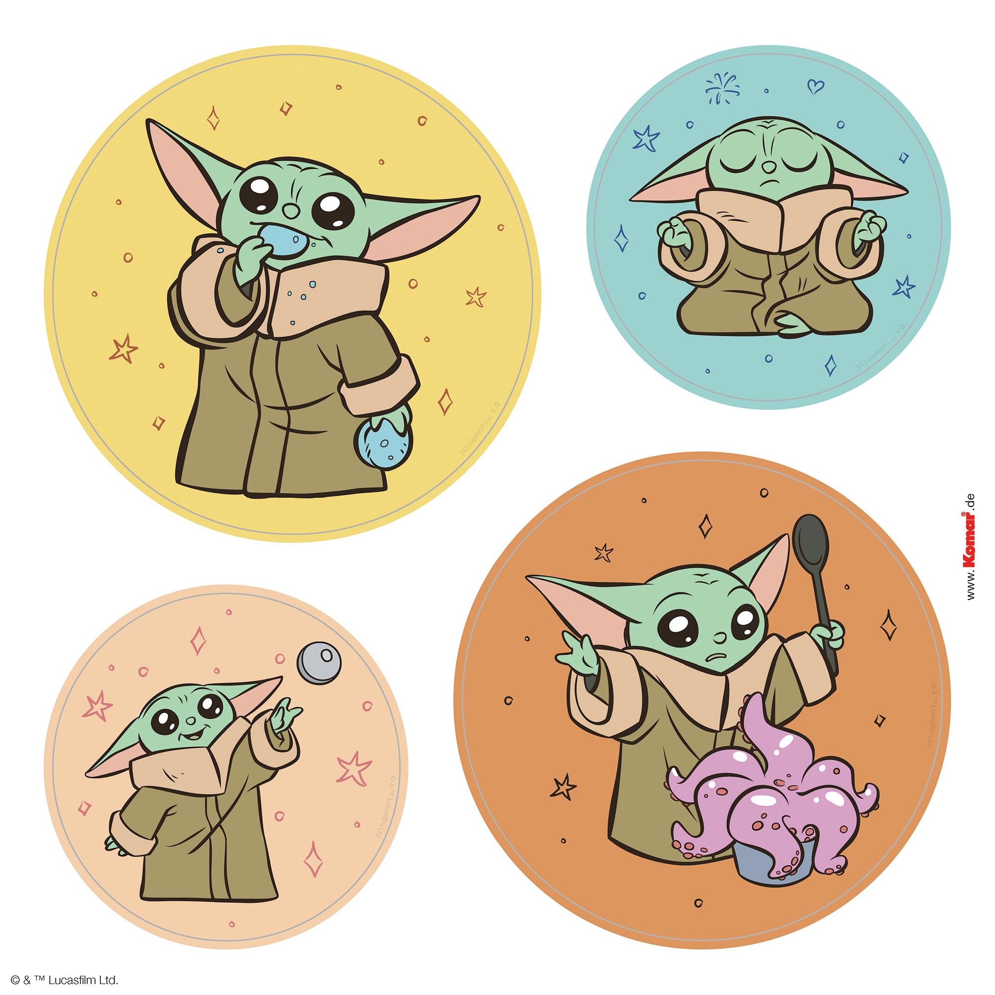 Komar Tableau de fenêtre »Fenstersticker - Grogu - Padawan - Grösse 30 x 30 cm« 33 x 30 cm, 2 Bogen