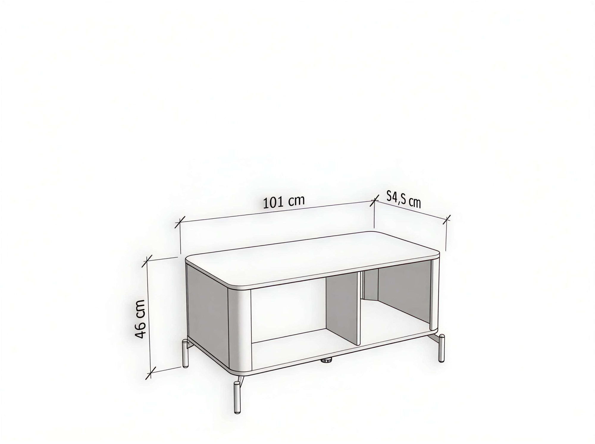 Home affaire Table basse »Darwen Wohnzimmertisch, Sofatisch, Beistelltisch, Kaffeetisch« 3D-folienummantelte MDF-Front, ABS 1 mm, Stauraum