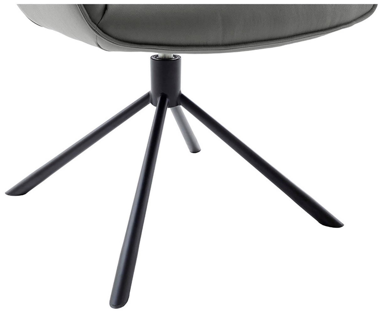 MCA furniture 4-Fussstuhl »MARIN Esszimmerstuhl (2er Set) - Stuhl«, (Set), 2 St., Microfaser, 360° drehbar, Metall schwarz, beweglichen Rücken, belastbar 120 kg