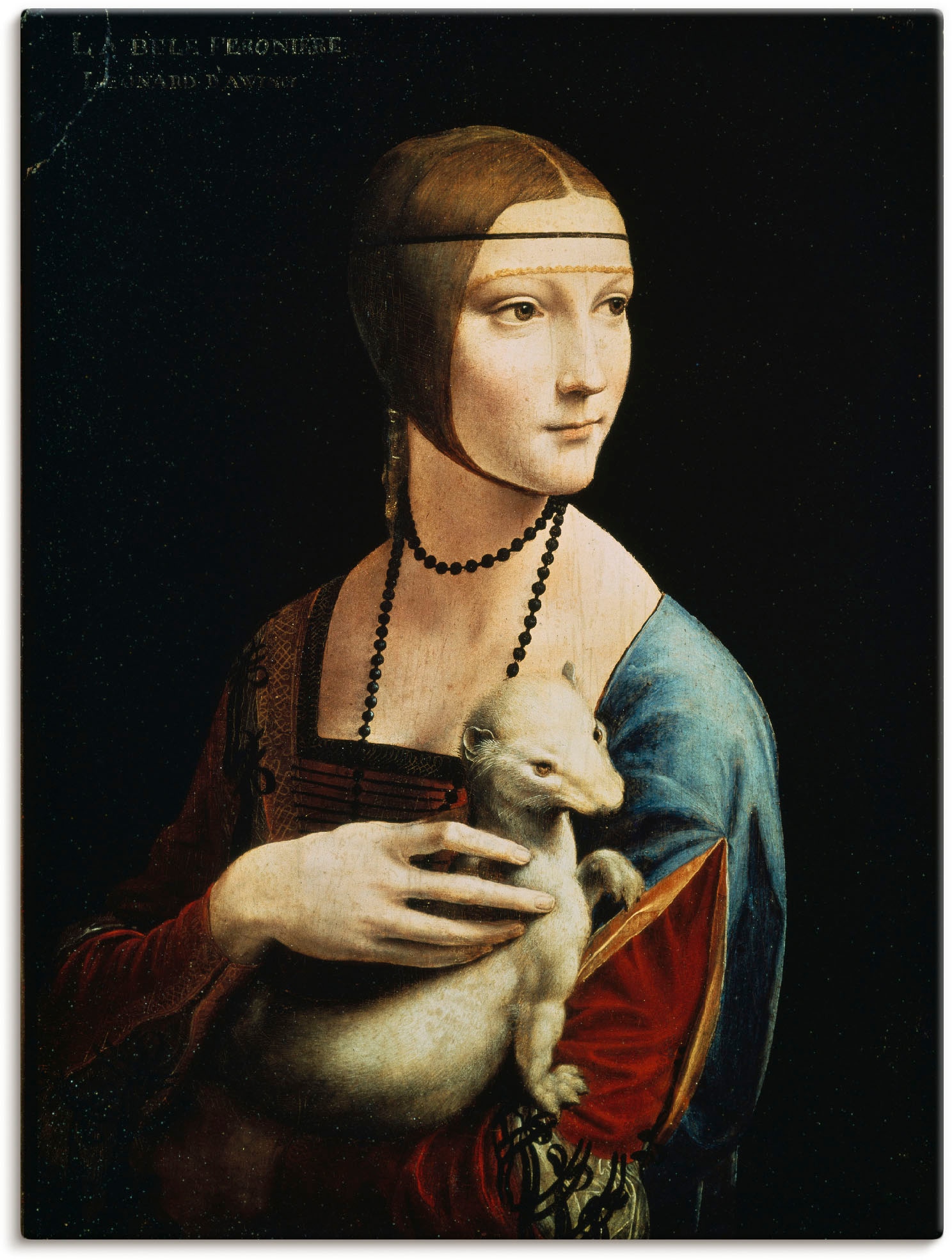 Wandaufkleber Hermelin St.), Frau, (1 Poster Grössen mit dem Wandbild versch. confortablement oder acheter Leinwandbild, »Dame als in Porträt«, Artland