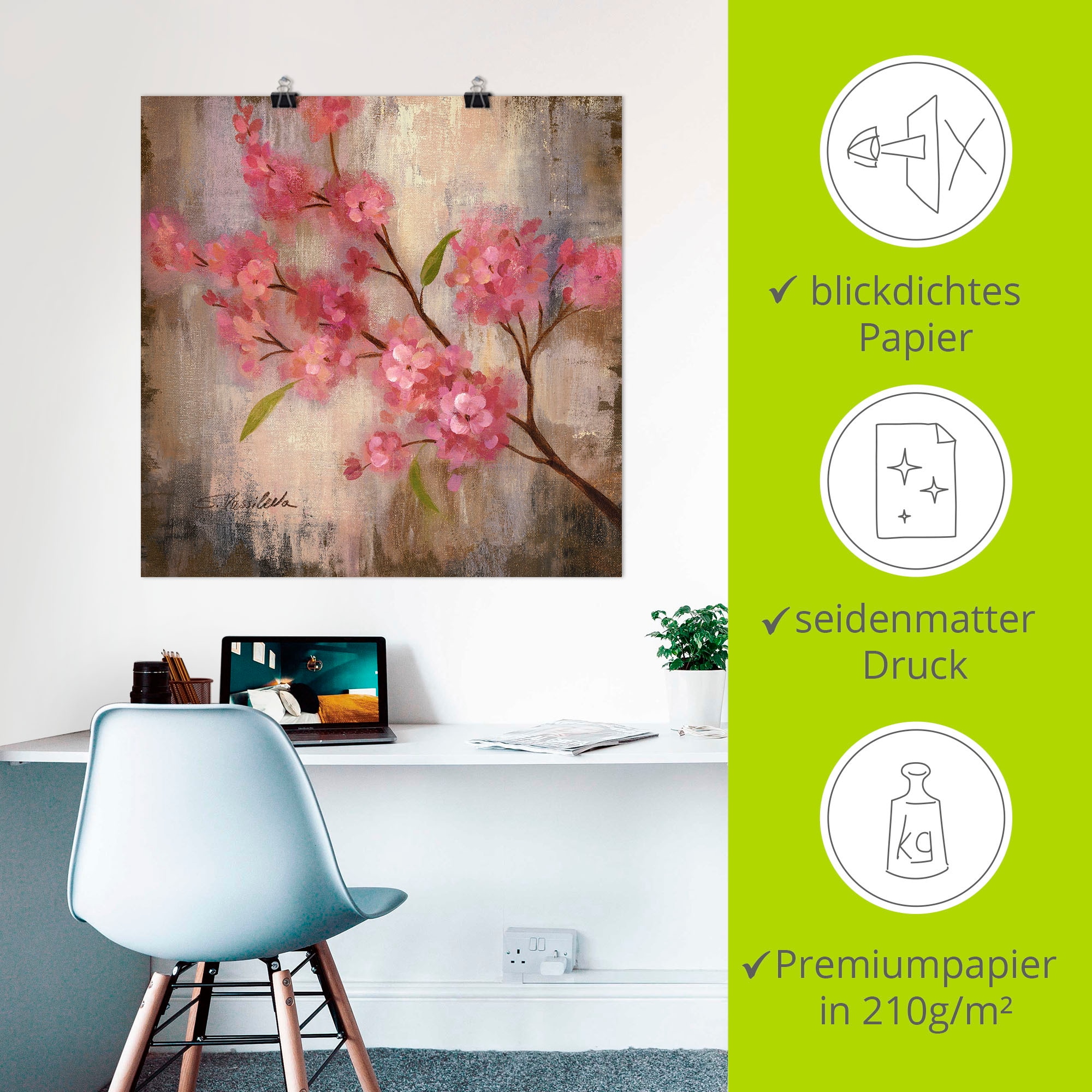 Artland Wandbild »Kirschblüte II«, Blumen, (1 St.), als Leinwandbild, Poster in verschied. Grössen