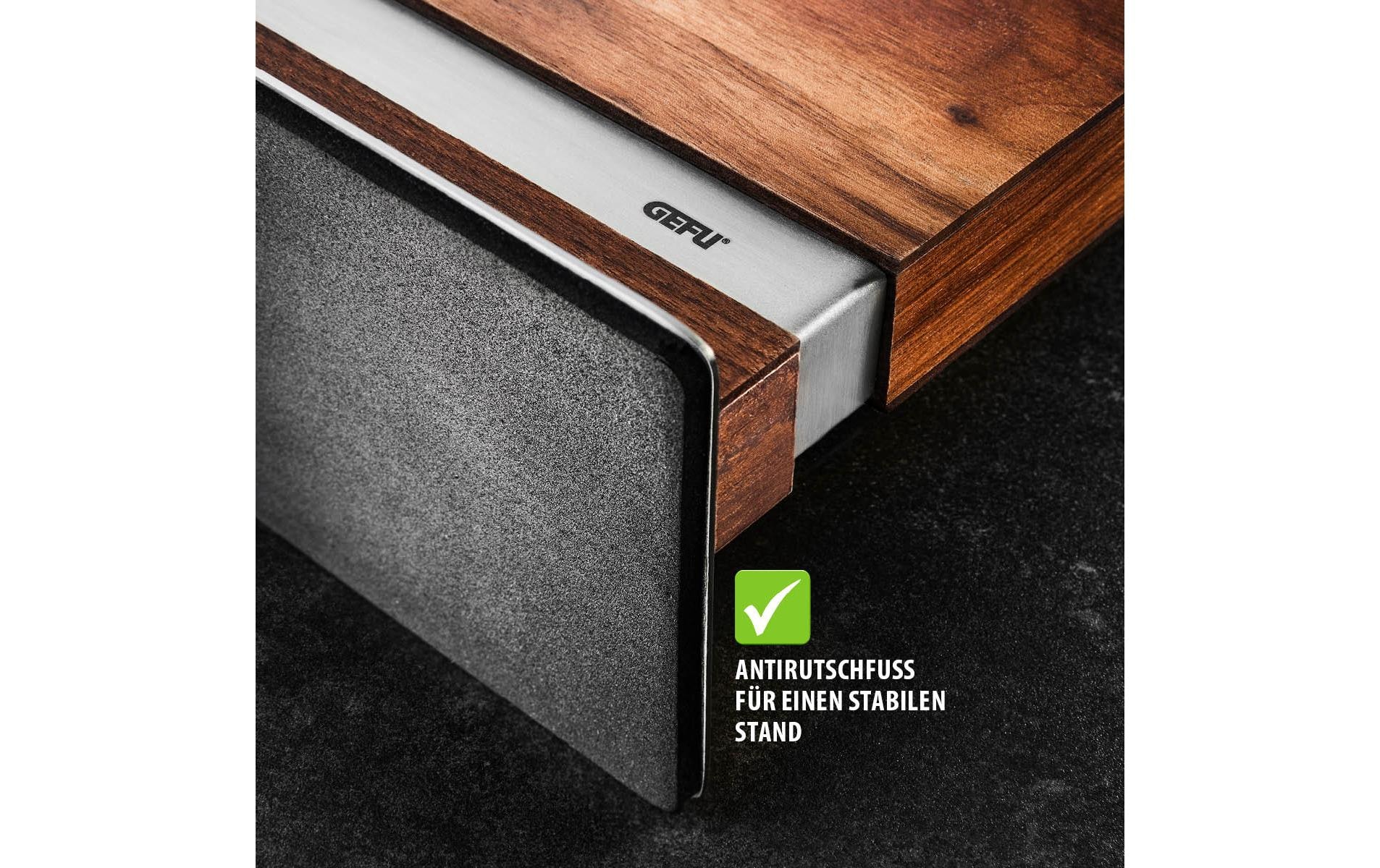 GEFU Bloc à couteaux »Messerblock Enno Silber/Braun, 22 x 9 cm«